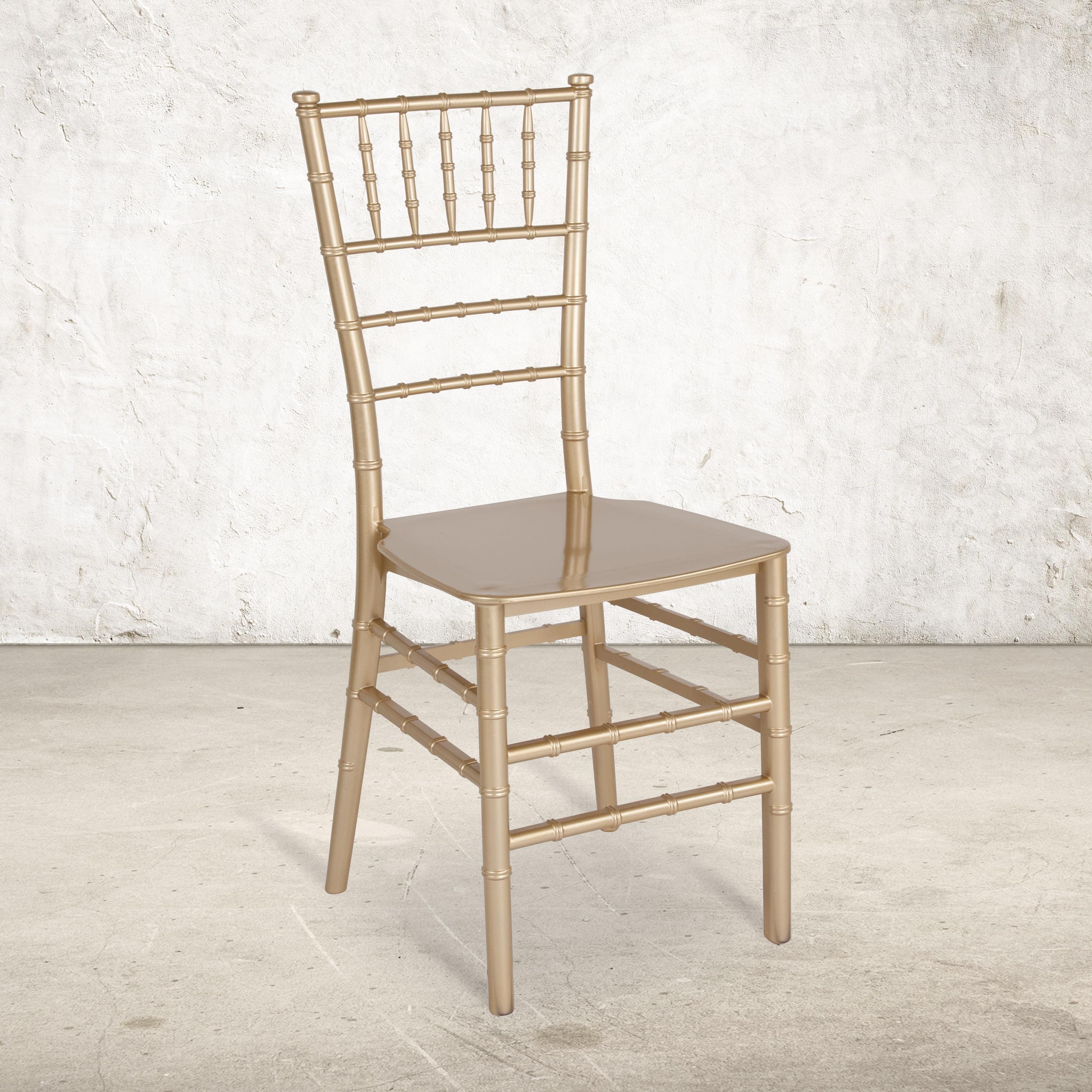 Elegant Gold Resin Chiavari Stackable Chair for Events