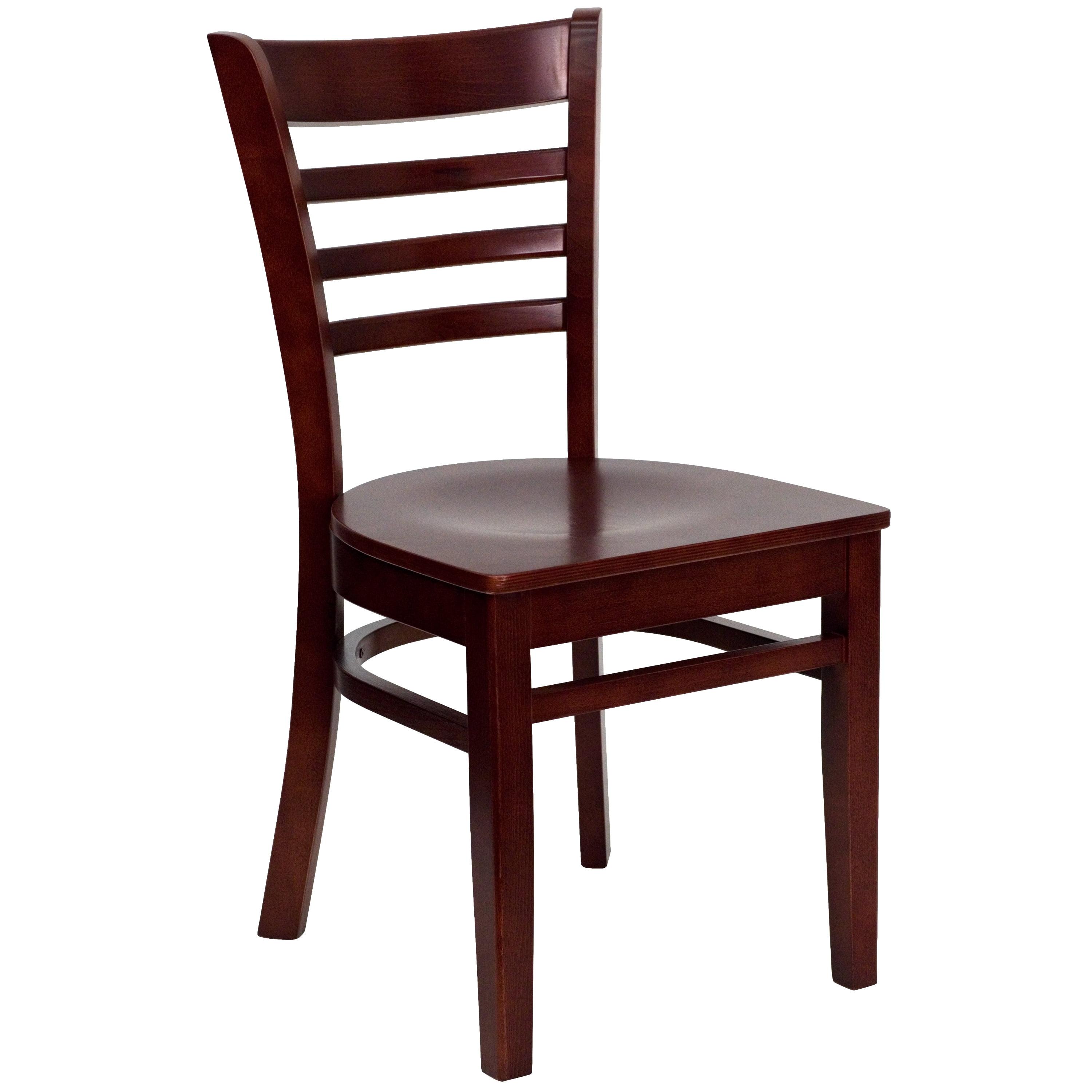 Elegant Ladderback Mahogany Wood Side Chair with Sturdy Frame