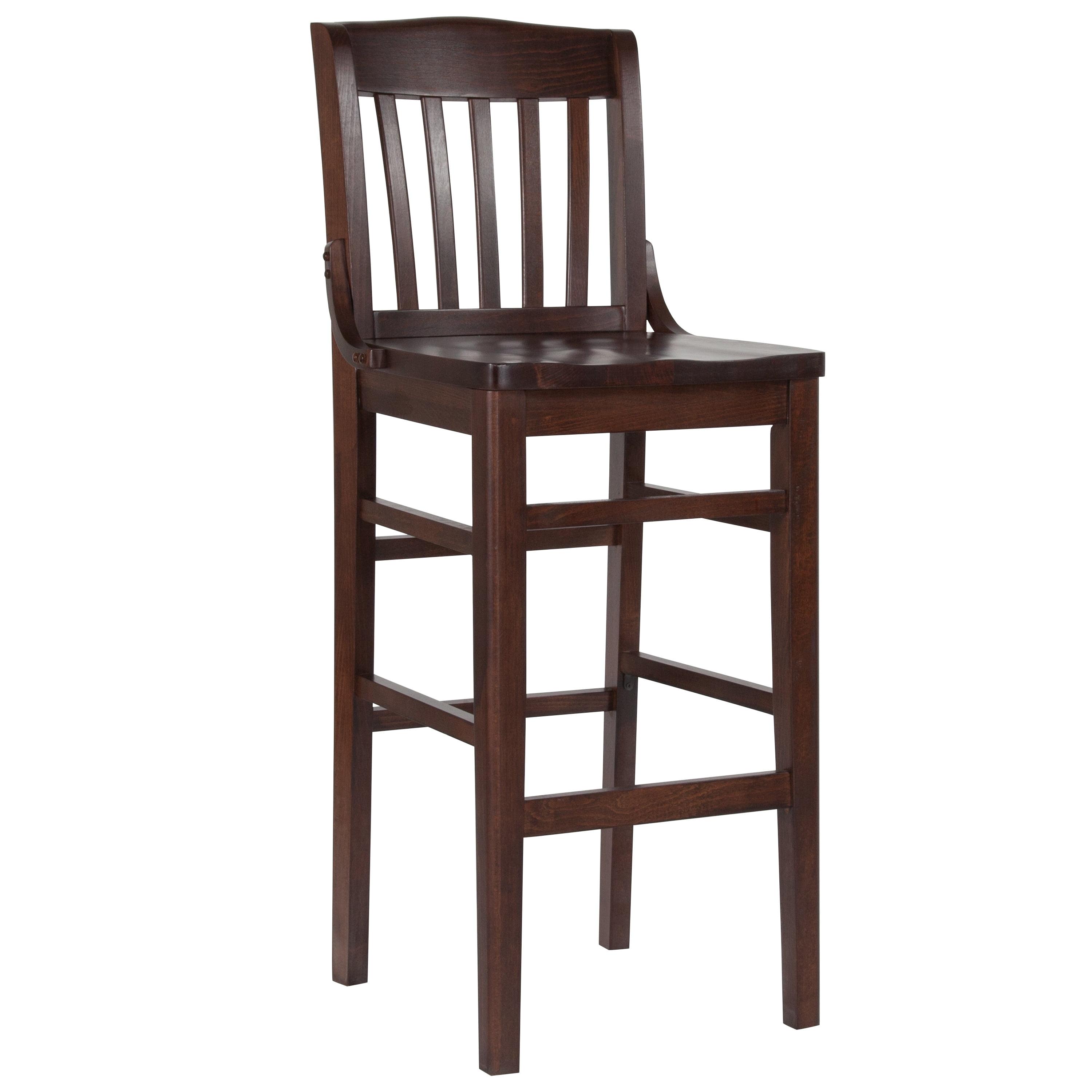 Flash Furniture HERCULES Series Finished School House Back Wooden Restaurant Barstool