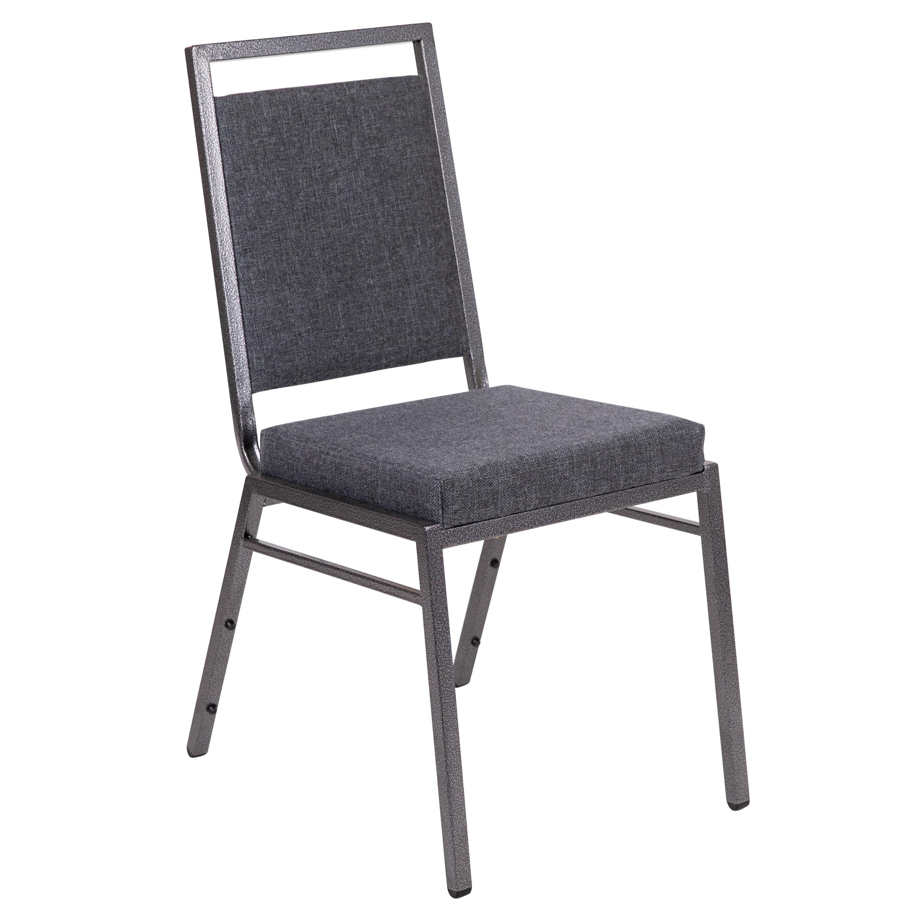 Dark Gray Fabric and Steel Stacking Banquet Chair