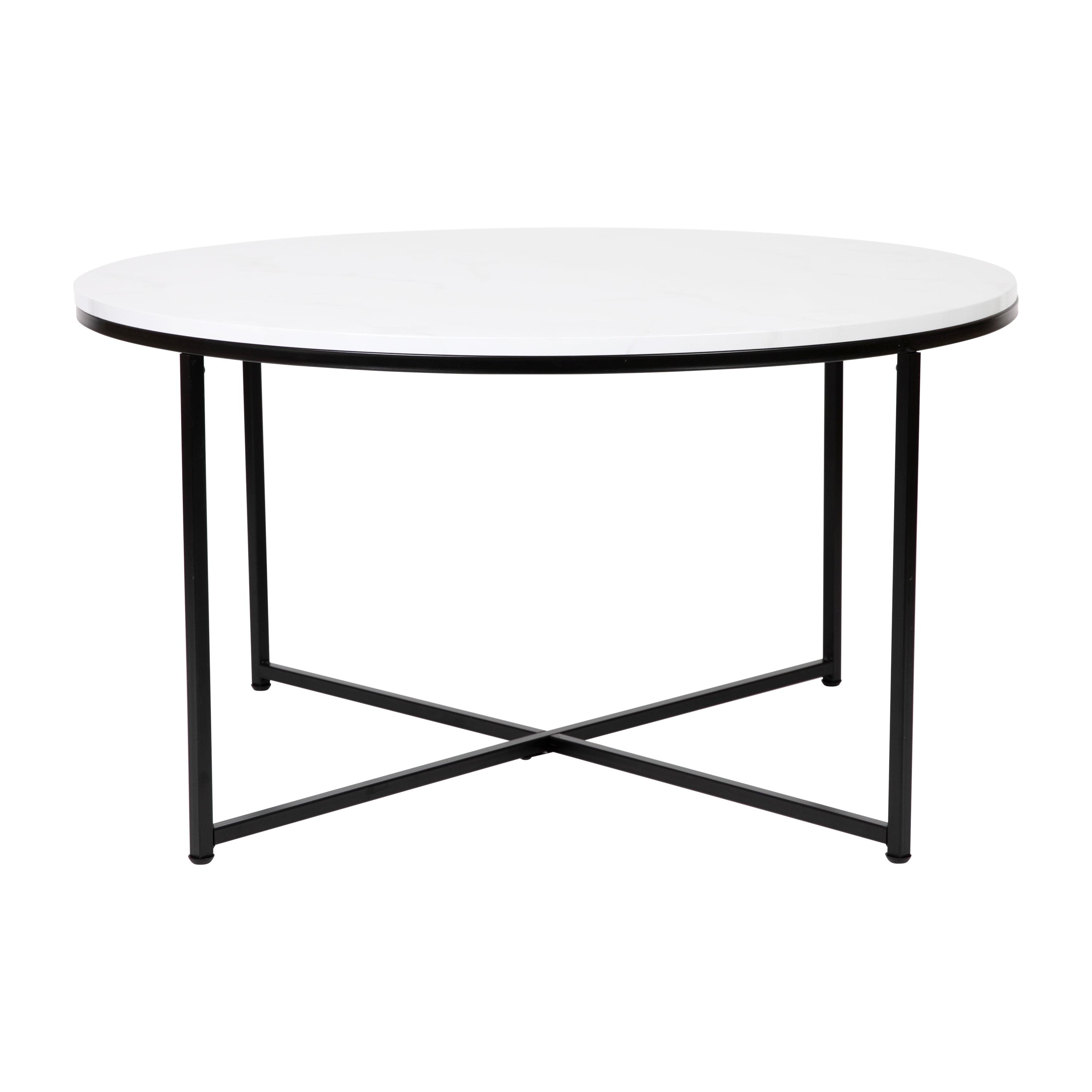 Flash Furniture Hampstead Collection Coffee Table - Modern Laminate Accent Table with Crisscross Frame