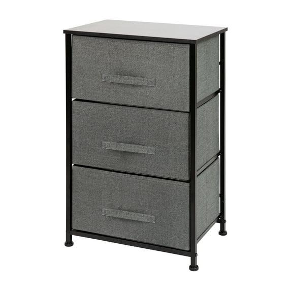 Flash Furniture Malone 3 Drawer Vertical Storage Dresser with Wood Top & Fabric Pull Drawers