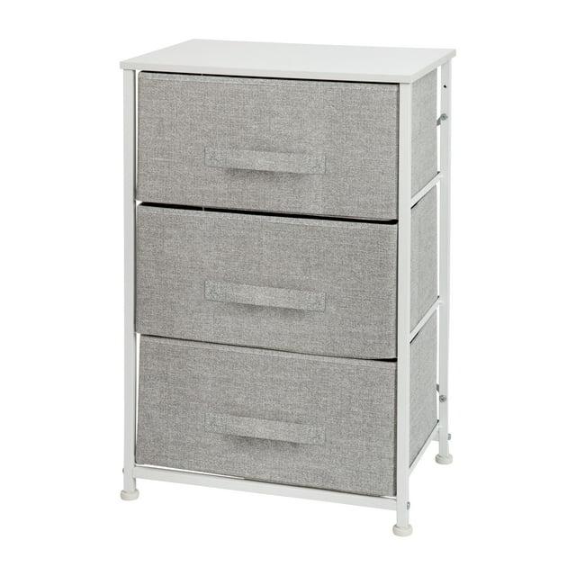 Flash Furniture Malone 3 Drawer Vertical Storage Dresser with Wood Top & Fabric Pull Drawers