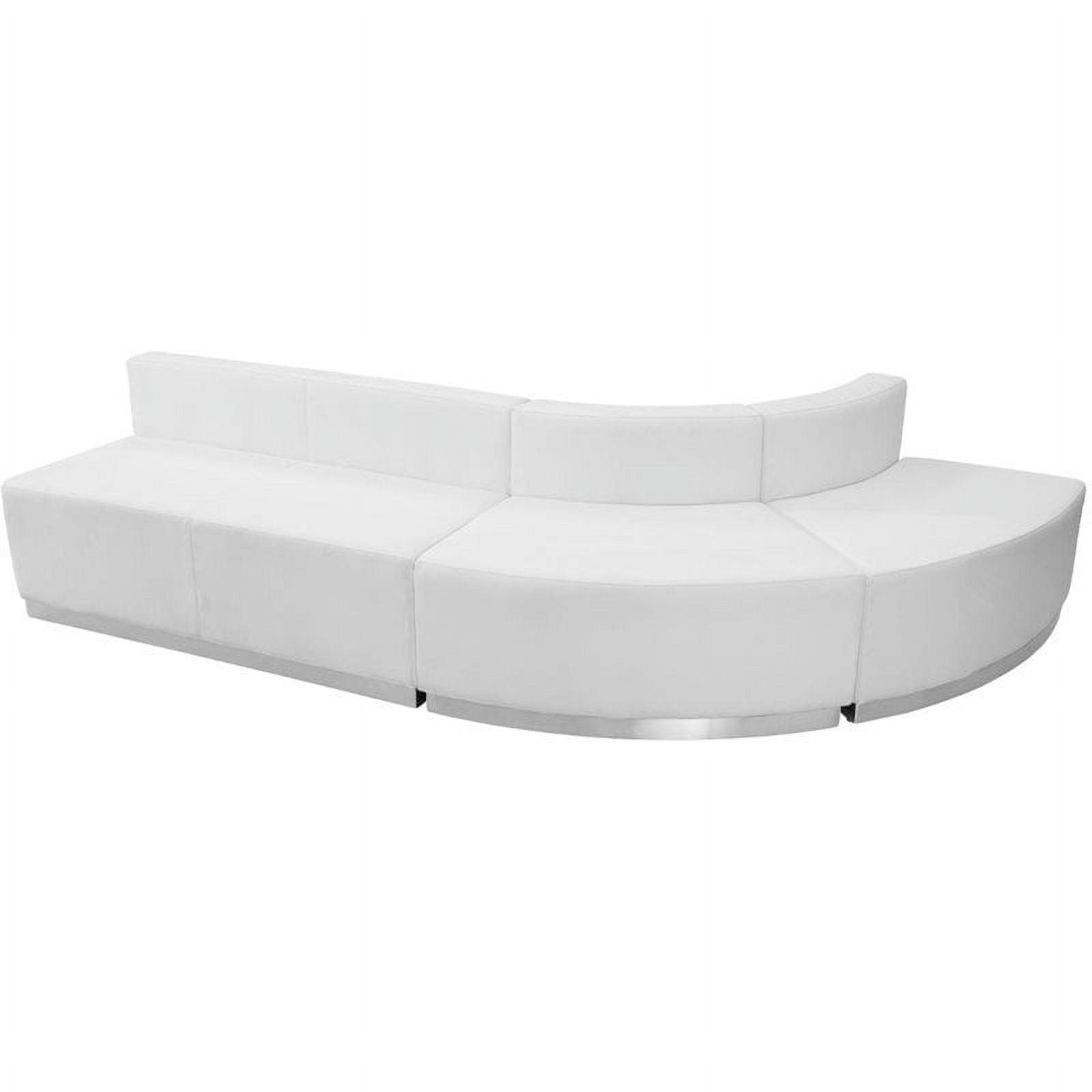 Hercules Alon 3-Piece White Faux Leather Modular Reception Set