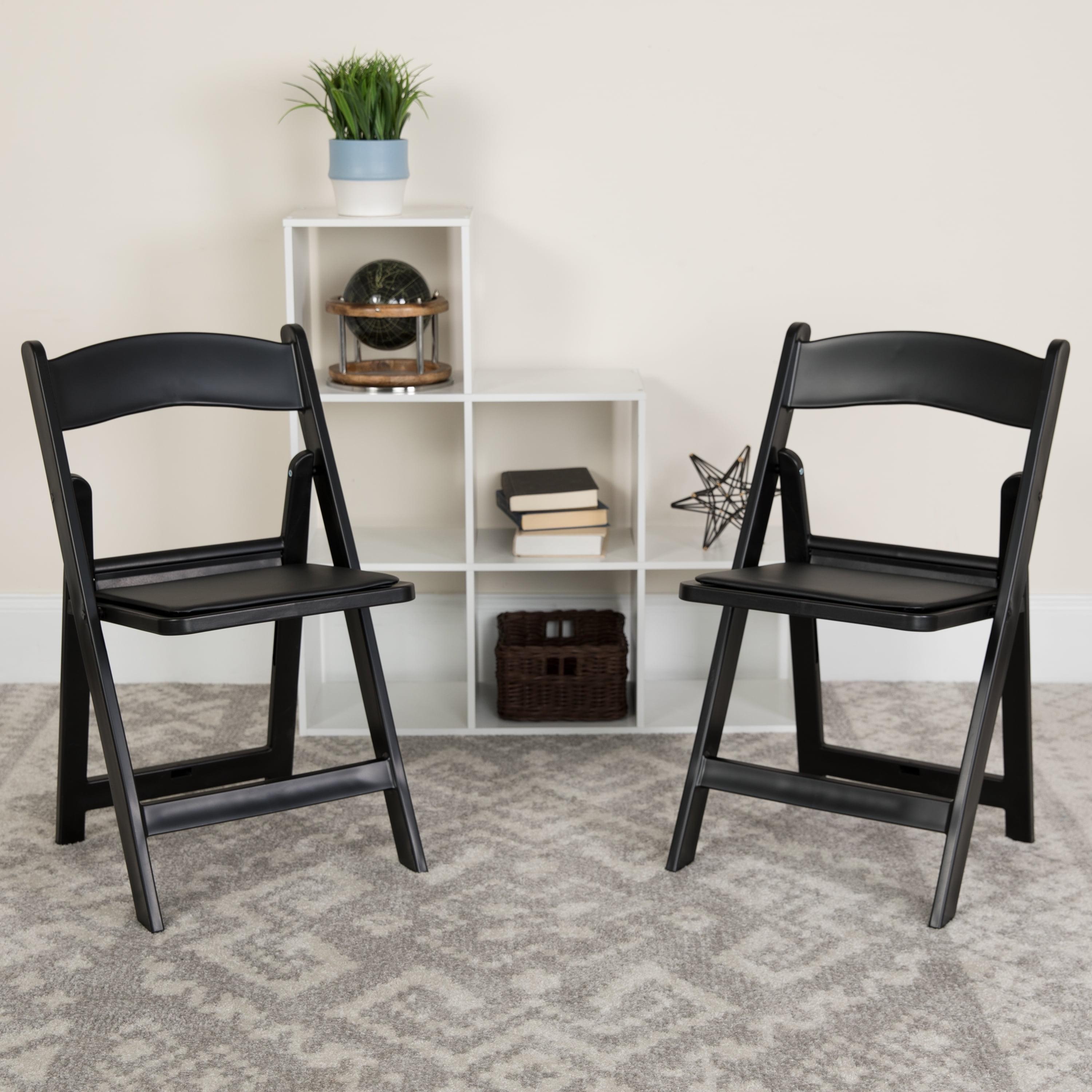 Inbox Zero Hercules Resin Folding Chair - 800LB Weight Capacity Event Chair (Set of 2)