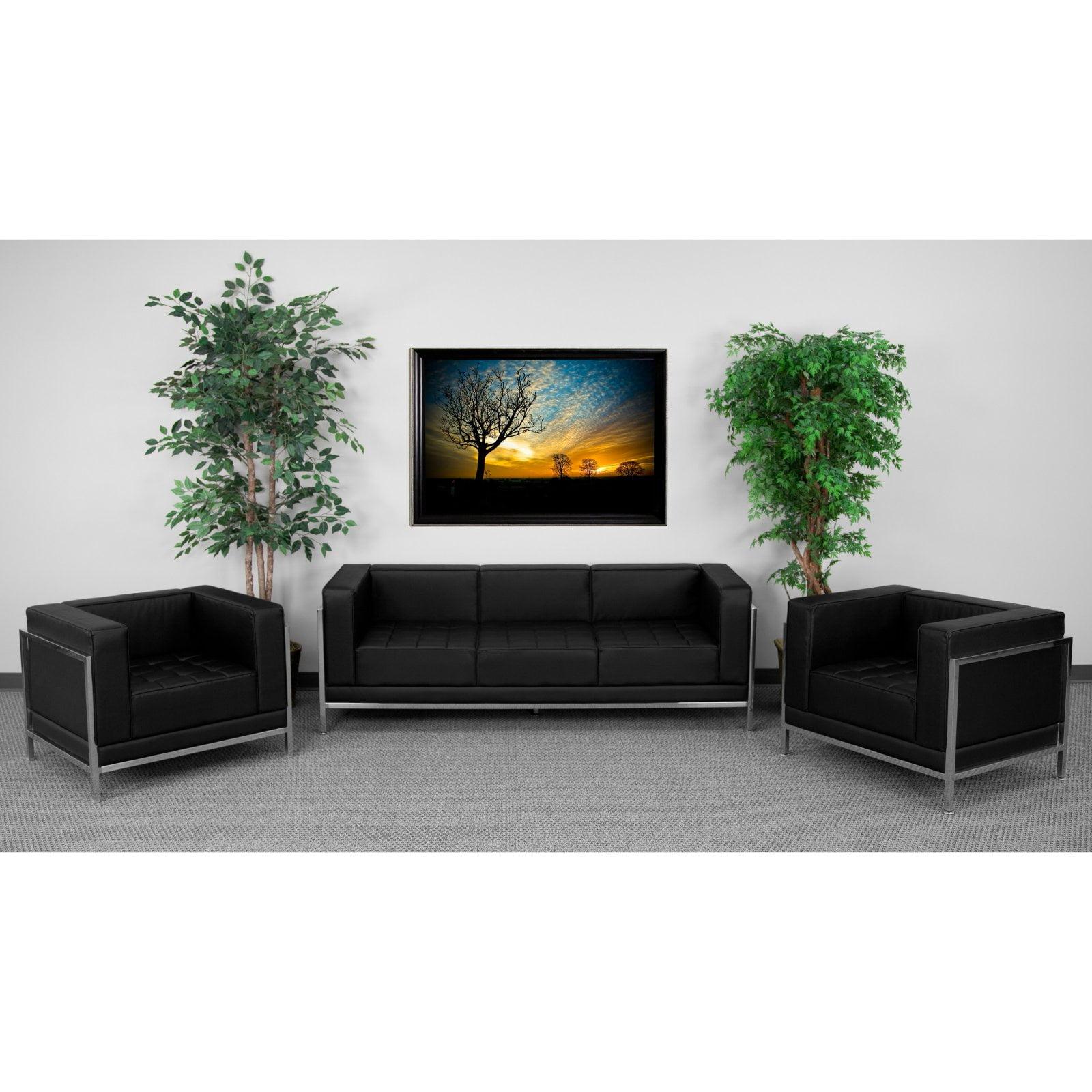 Hercules Imagination Black LeatherSoft Modular Sofa & Chair Combo