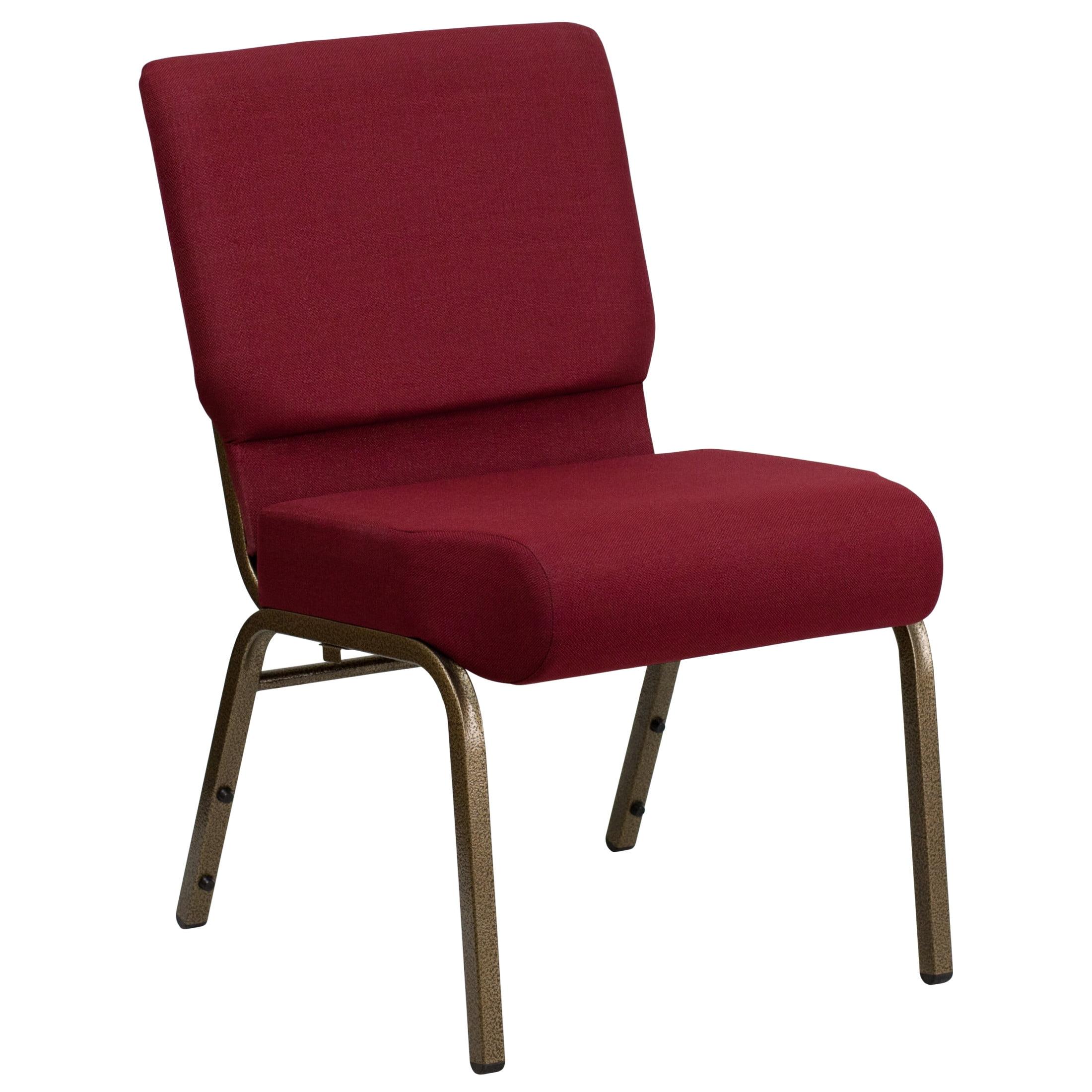 Flash Furniture Hercules Series 21" W Upholstered Church Chair with Book Pouch, Burgundy