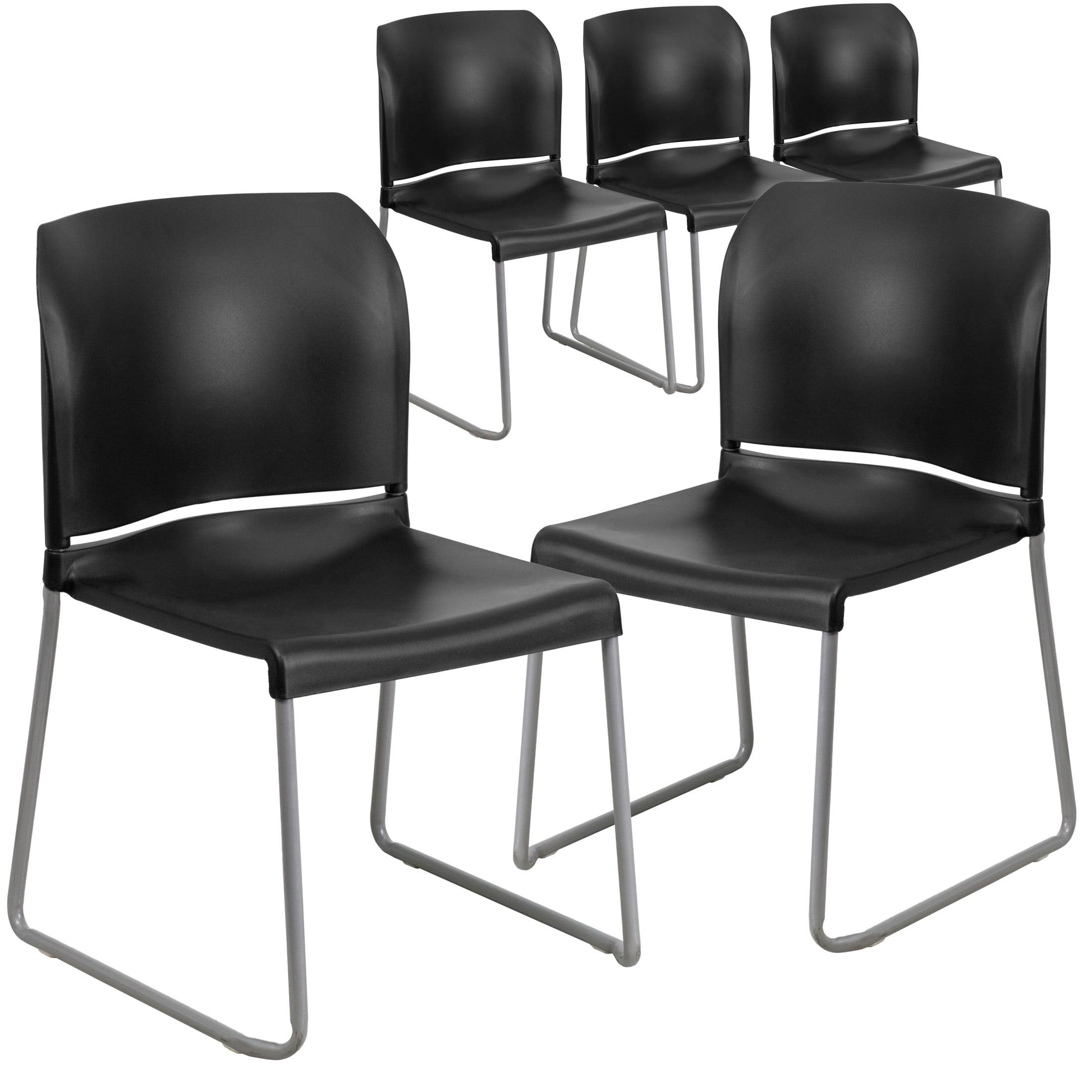 Flash Furniture Brielle Contoured Sled Base Stackable Waiting Room Chairs (Set of 5)