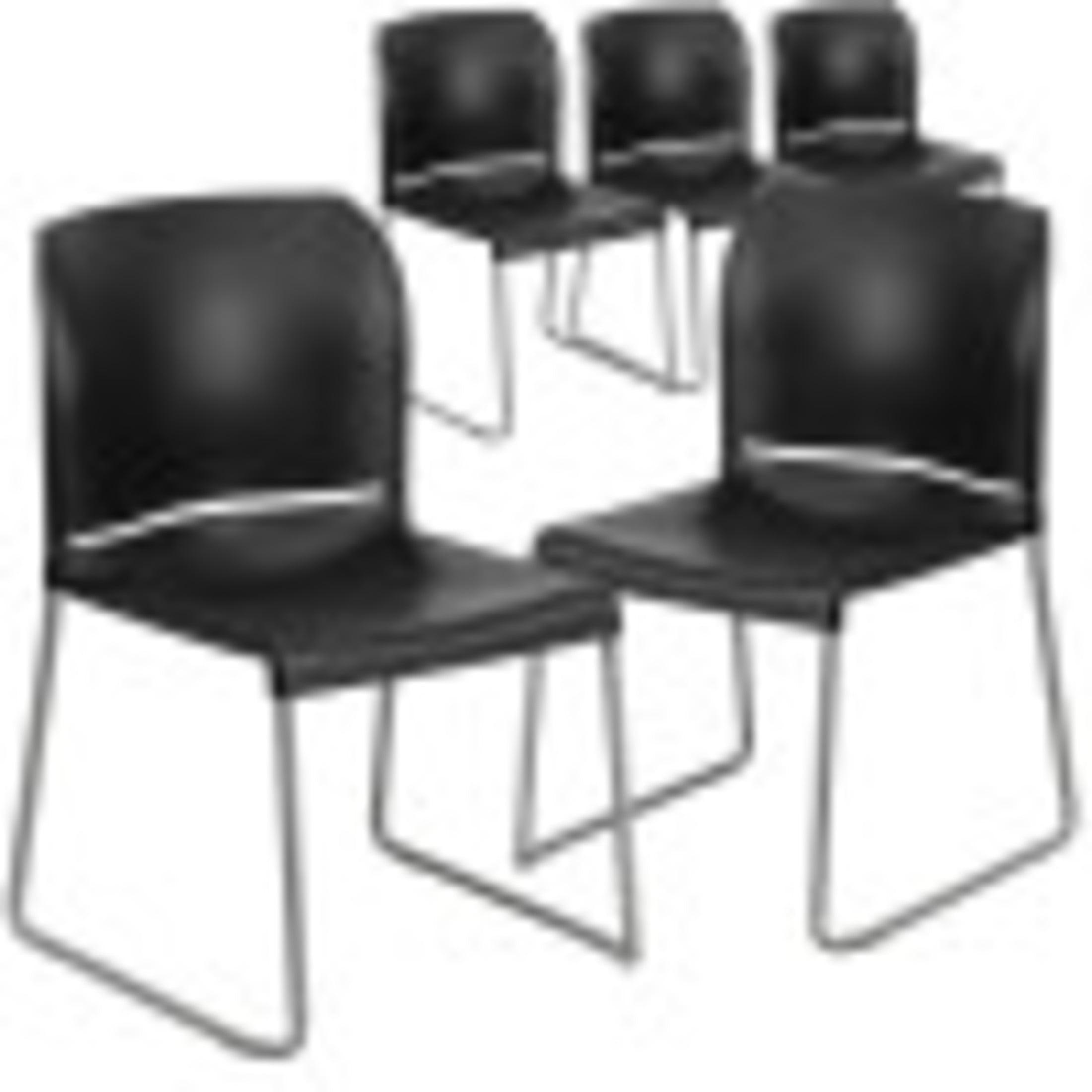 Flash Furniture Brielle Contoured Sled Base Stackable Waiting Room Chairs (Set of 5)