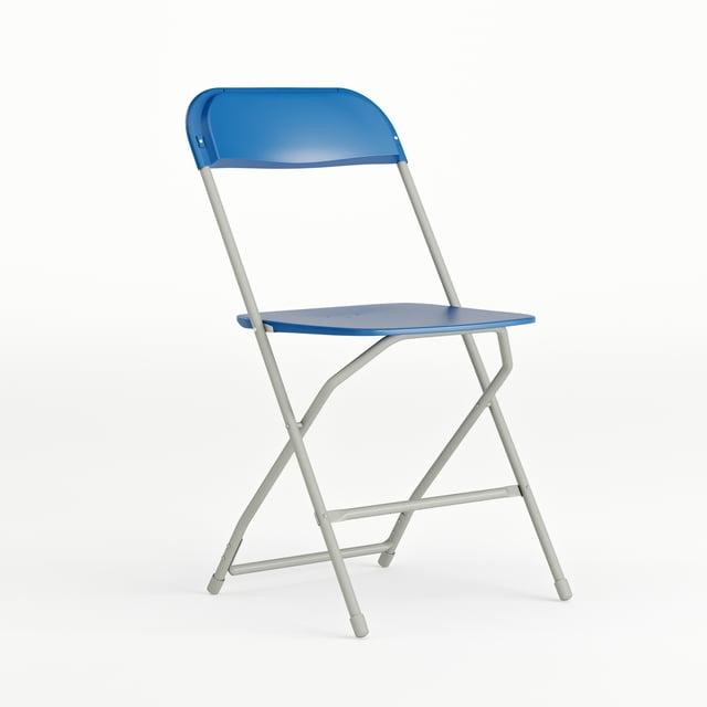 Flash Furniture Hercules Series Plastic Folding Chair - Blue - 650LB Weight Capacity Comfortable Event Chair - Lightweight Folding Chair -