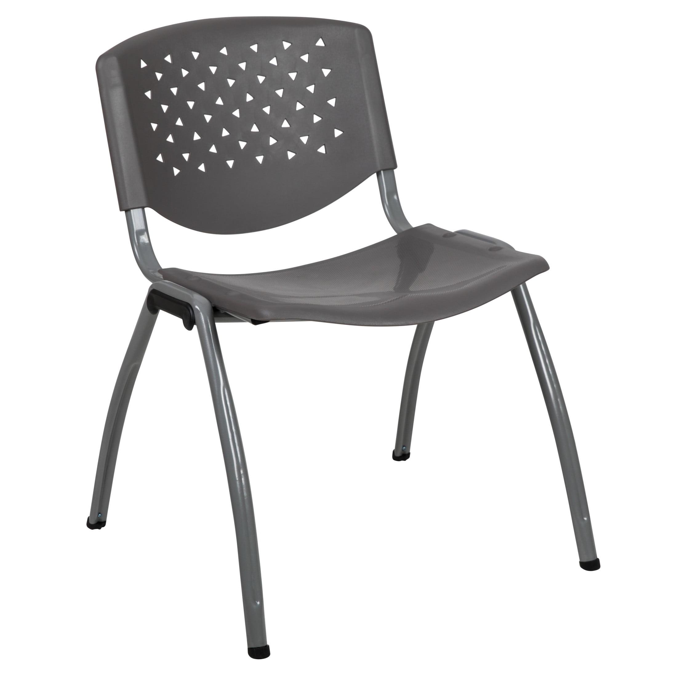 Flash Furniture Memphis 880 lb. Capacity Plastic Stack Chair with Powder Coated Frame