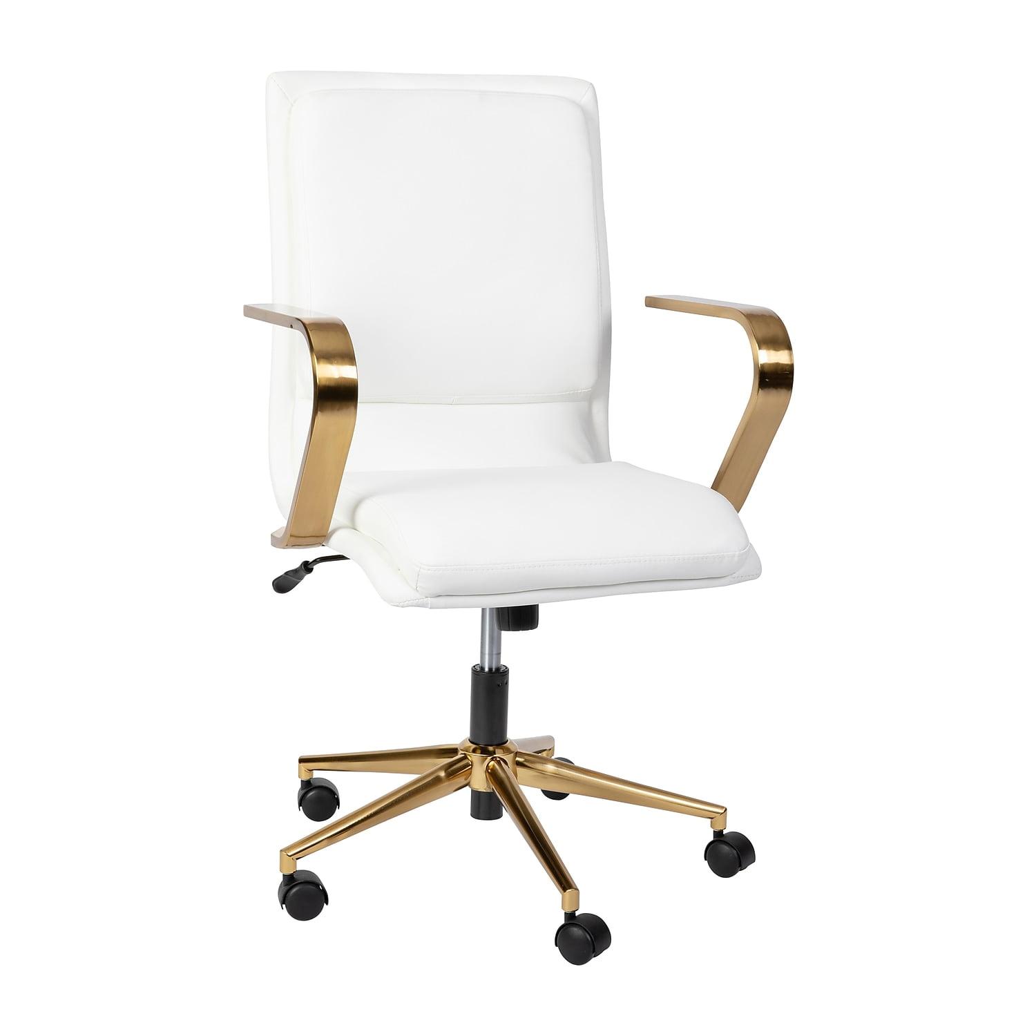 Flash Furniture Mid-Back Designer Upholstered Swivel Executive Office Chair with Armrests