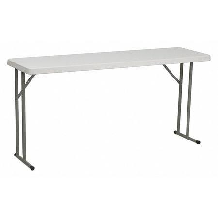 Durable 59.8" Powder-Coated Gray Metal Folding Training Table