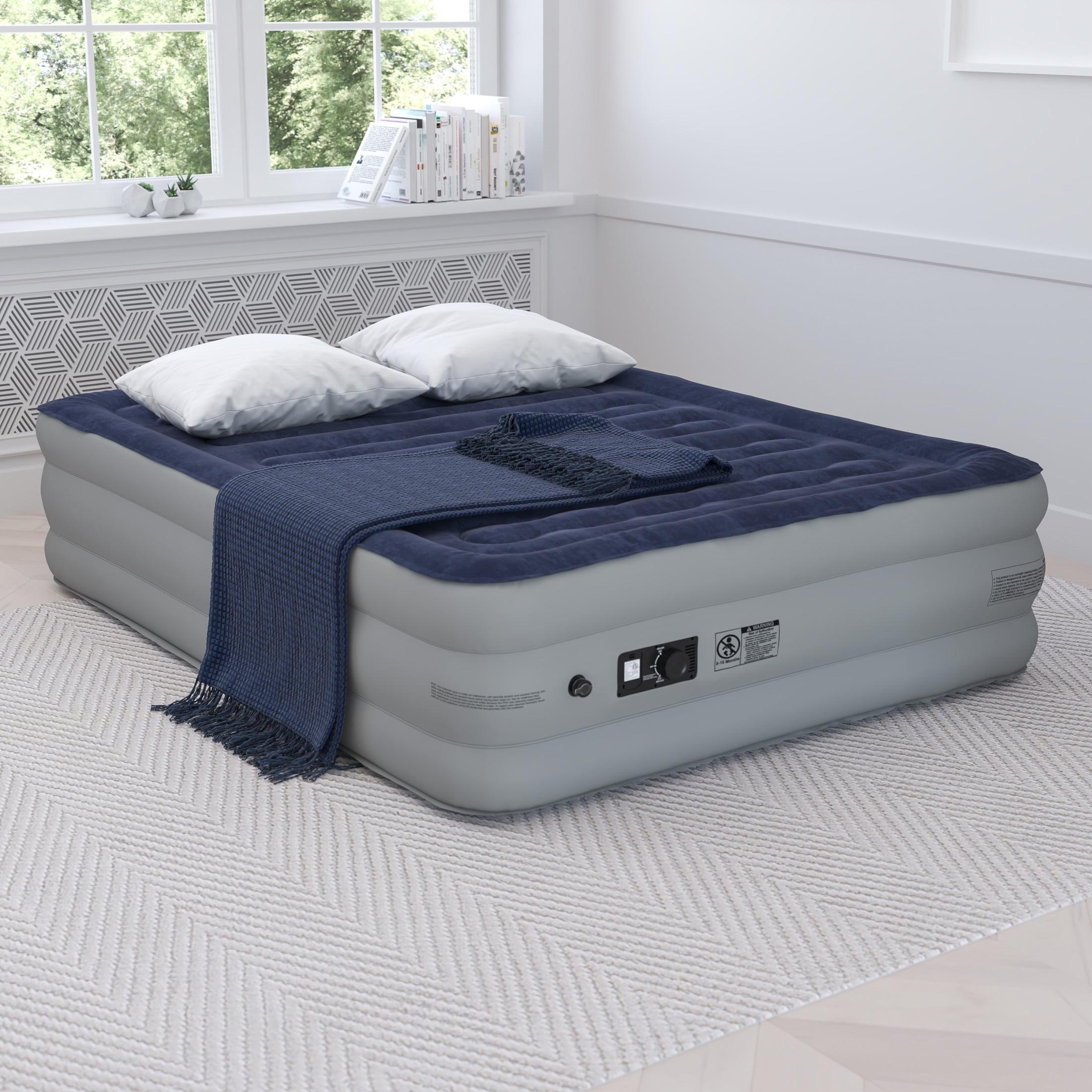 Flash Furniture 18 inch Air Mattress with ETL Certified Internal Electric Pump and Carrying Case - Queen