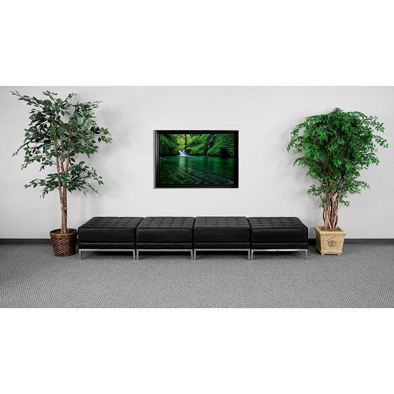 Flash Furniture Hercules Imagination Series LeatherSoft Backless Four Seat Bench w/Integrated Stainless Steel Legs