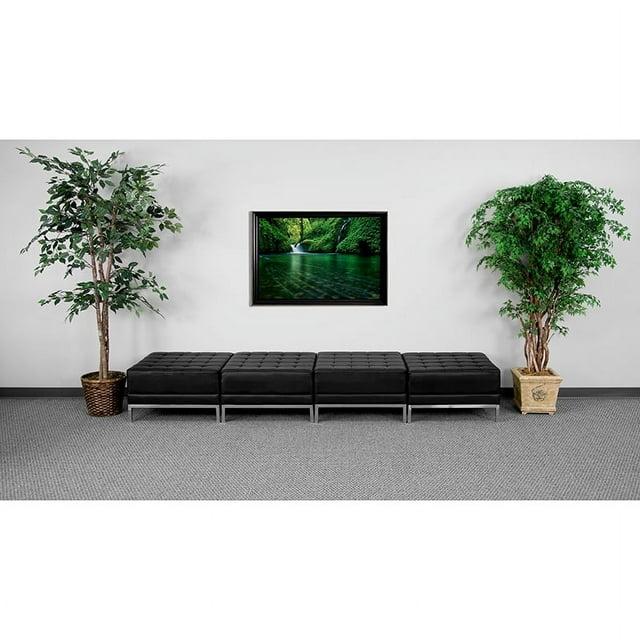 Flash Furniture Hercules Imagination Series LeatherSoft Backless Four Seat Bench w/Integrated Stainless Steel Legs