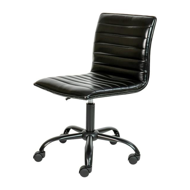 Flash Furniture Merchiston Low-Back Modern Ribbed Upholstered Vinyl Swivel Desk Chair by Flash Furniture