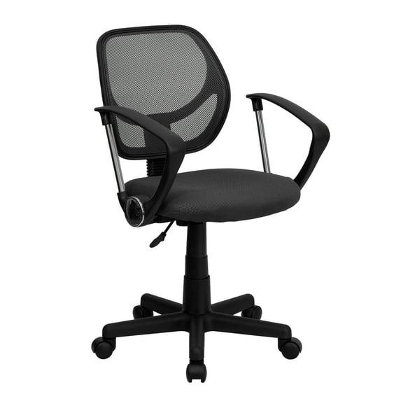 Flash Furniture Low Back Gray Mesh Swivel Task Office Chair with Arms