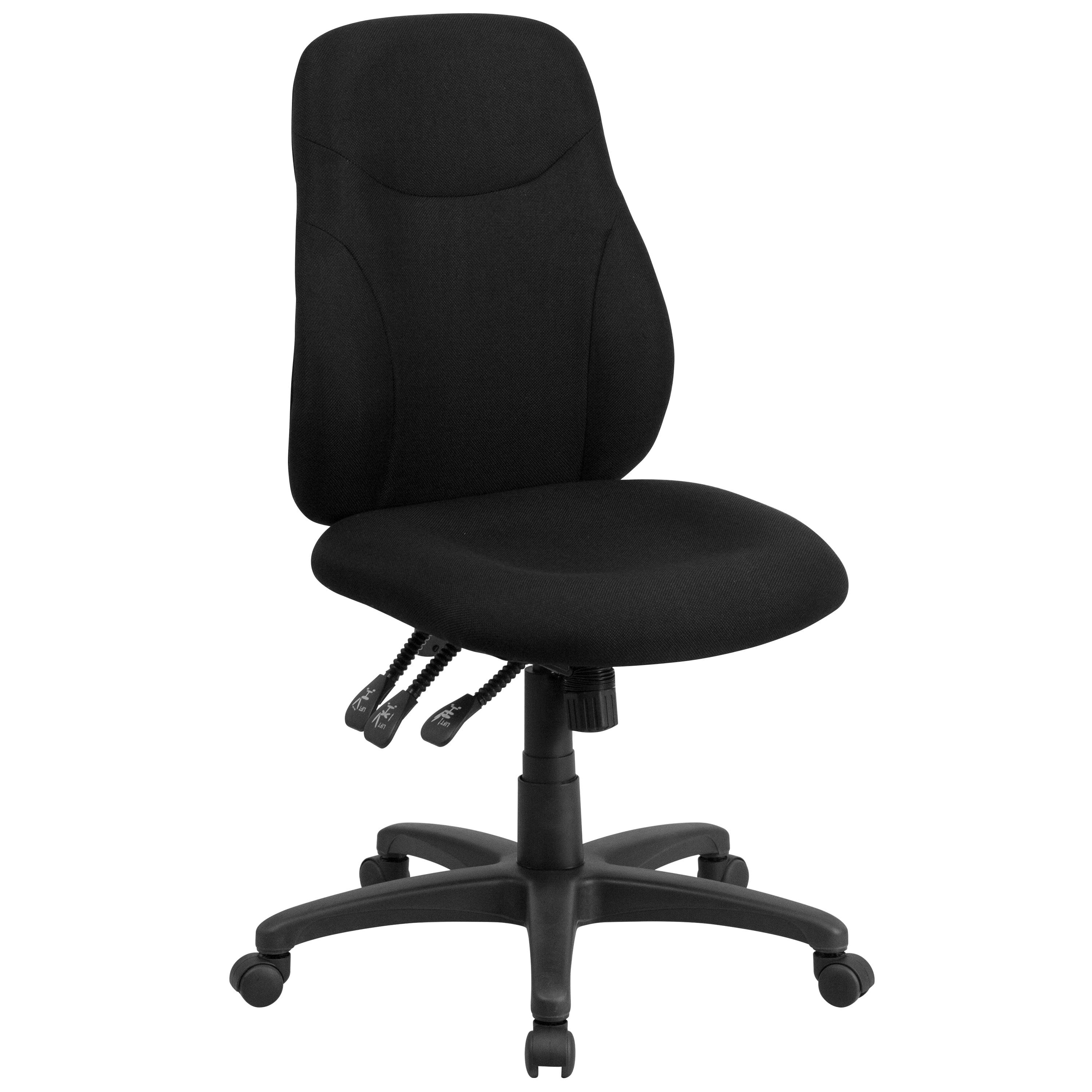 Mid-Back Black Polyester Swivel Task Office Chair