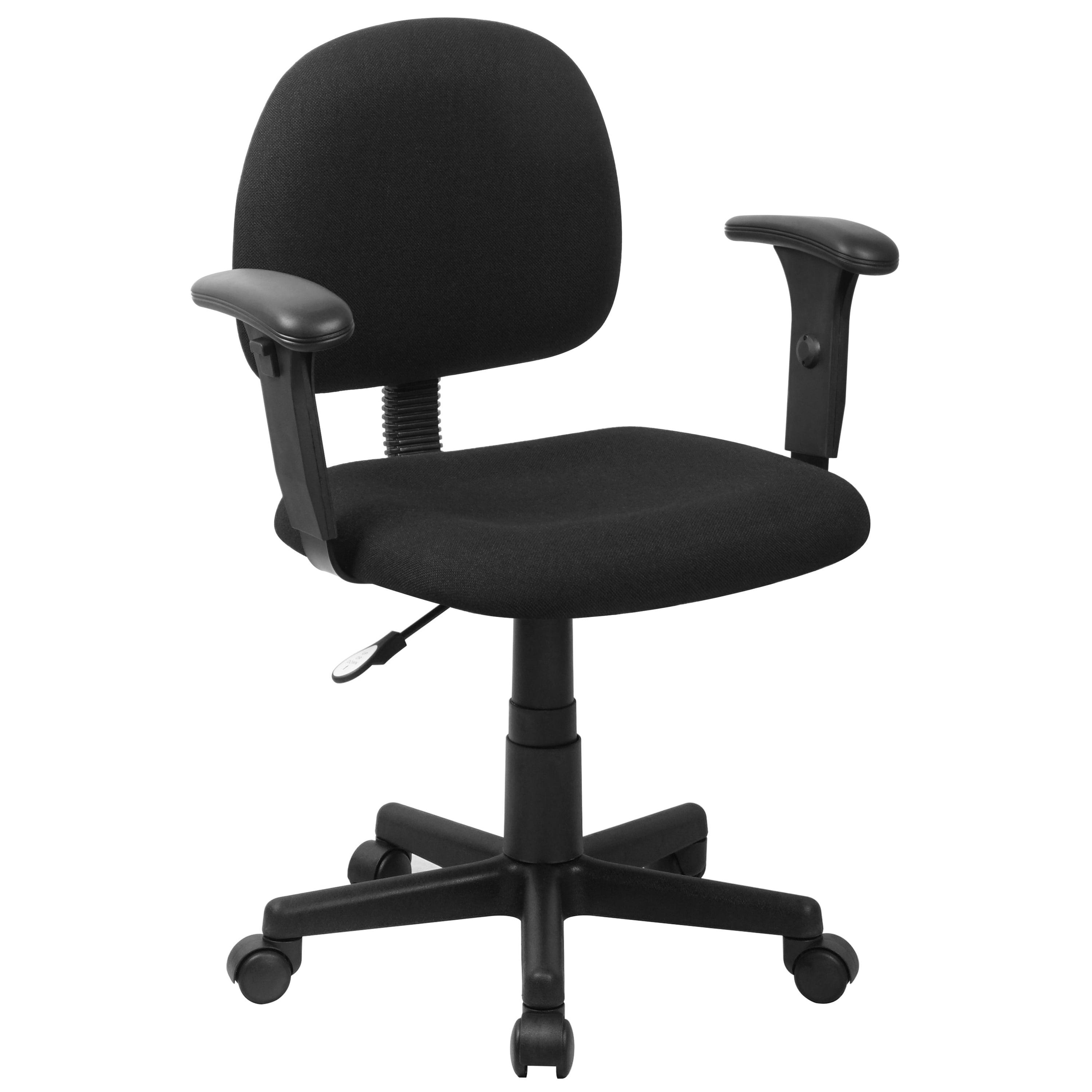 Ergonomic Black Fabric Task Chair with Adjustable Arms