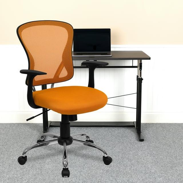 Flash Furniture Mid-Back Mesh Swivel Task Office Chair with Chrome Base and Arms