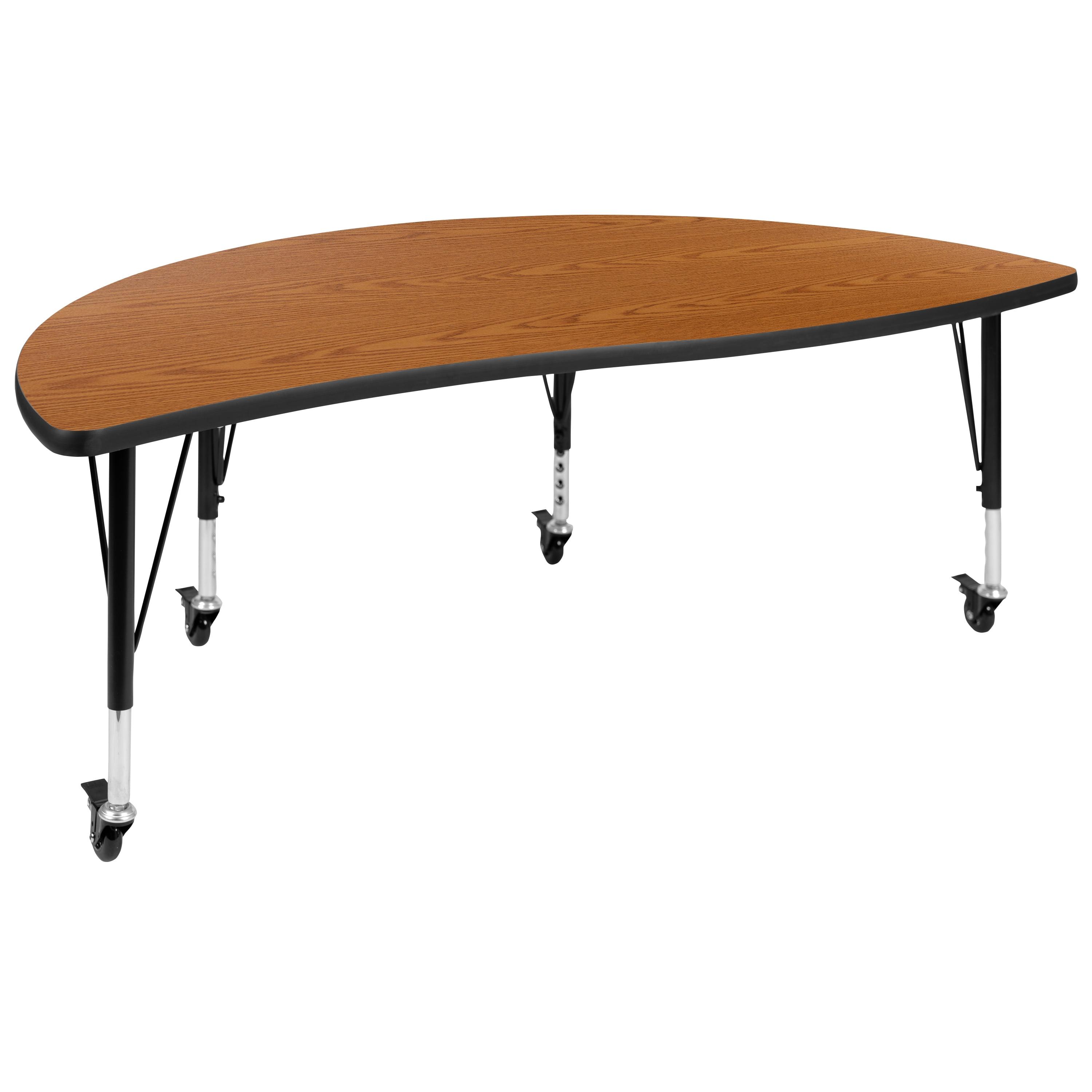 Flash Furniture Goddard Half Circle Wave Collaborative Adjustable Height Activity Table