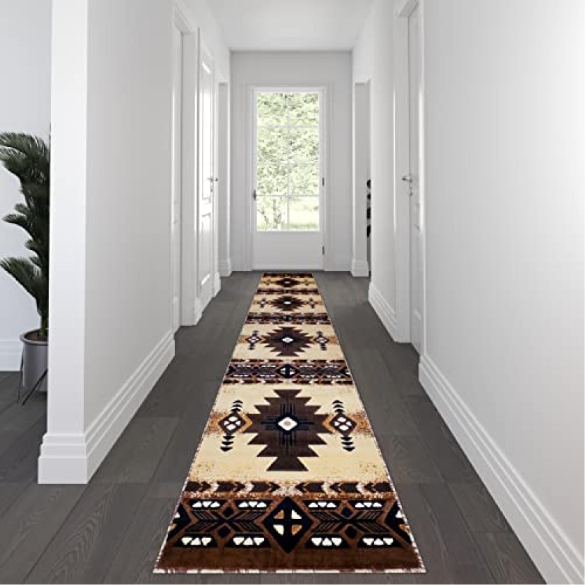 Mohave Brown and Beige Southwestern 3' x 16' Area Rug