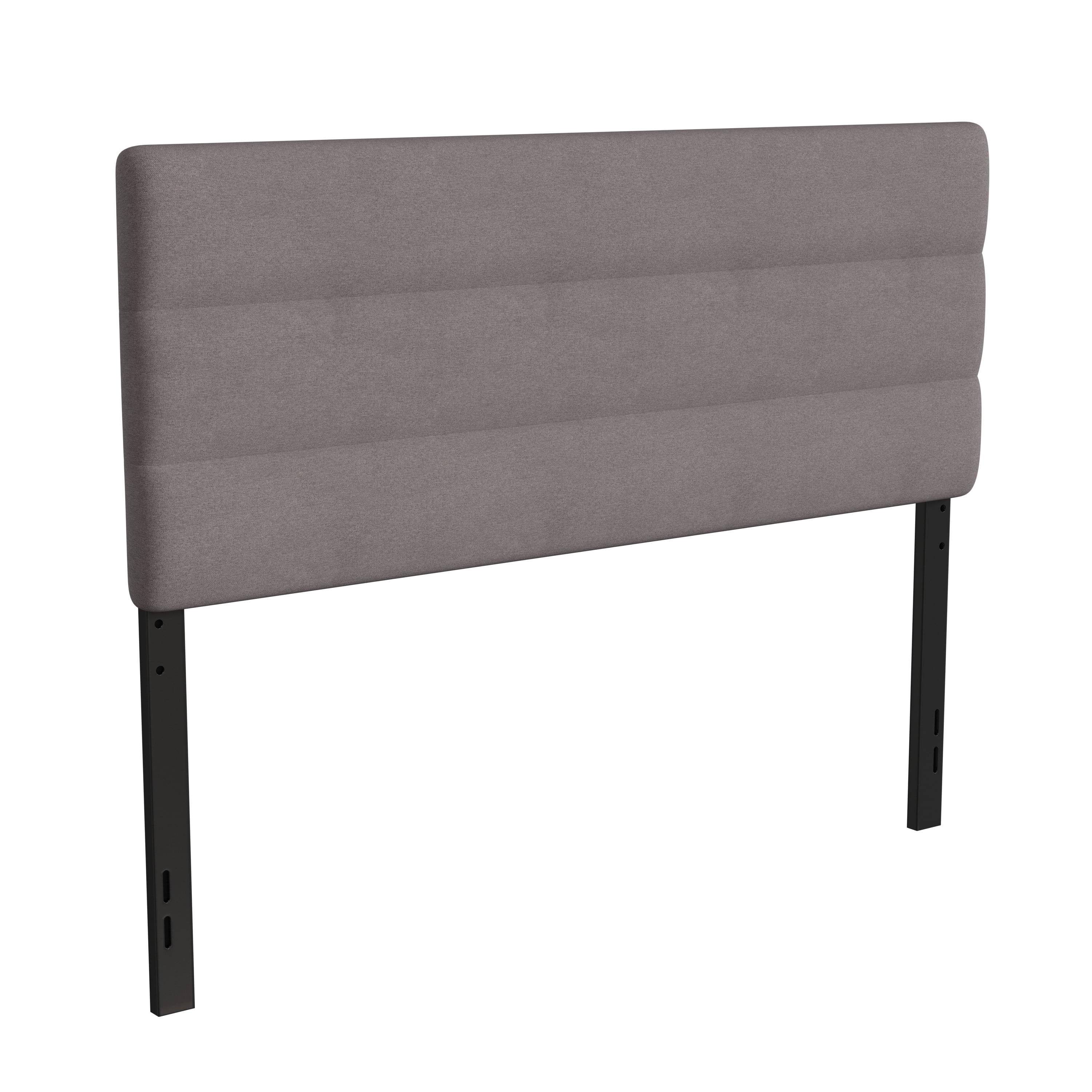 Flash Furniture Paxton Queen Channel Stitched Fabric Upholstered Headboard, Adjustable Height from  44.5" to 57.25" - Gray