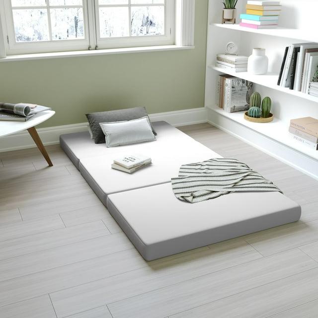Flash Furniture Cloud Portable Tri-Fold 4" Cooling Memory Foam Twin Mattress in a Box with Removable Washable Cover