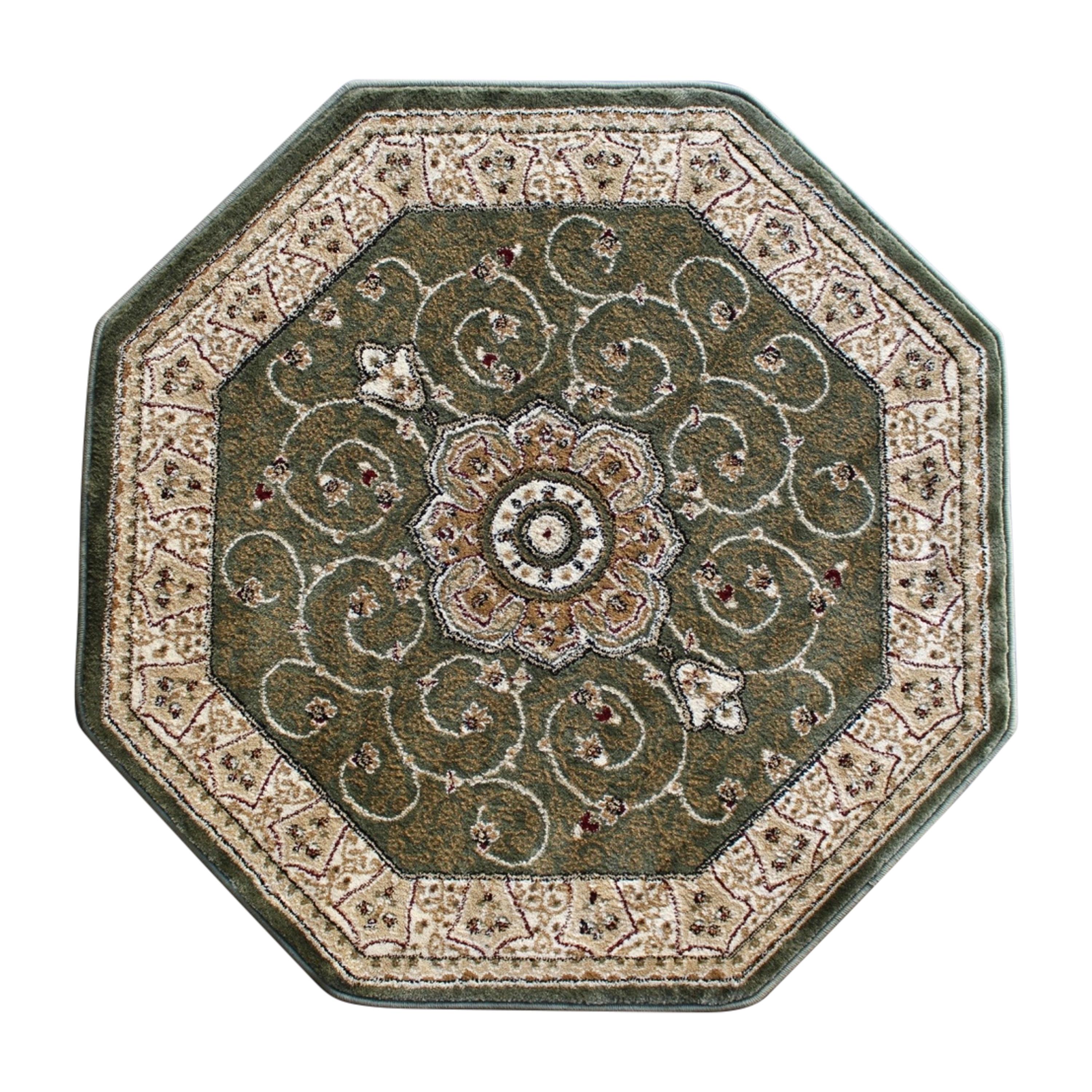 Elegant Portman Green Medallion 4' Round Synthetic Area Rug