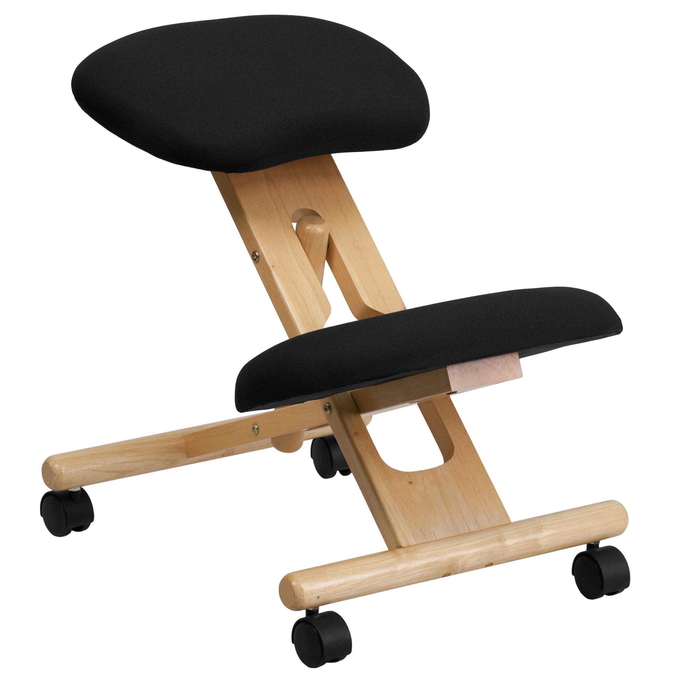 Bragg Posey Mobile Wooden Height-Adjustable Ergonomic Kneeling Office Chair
