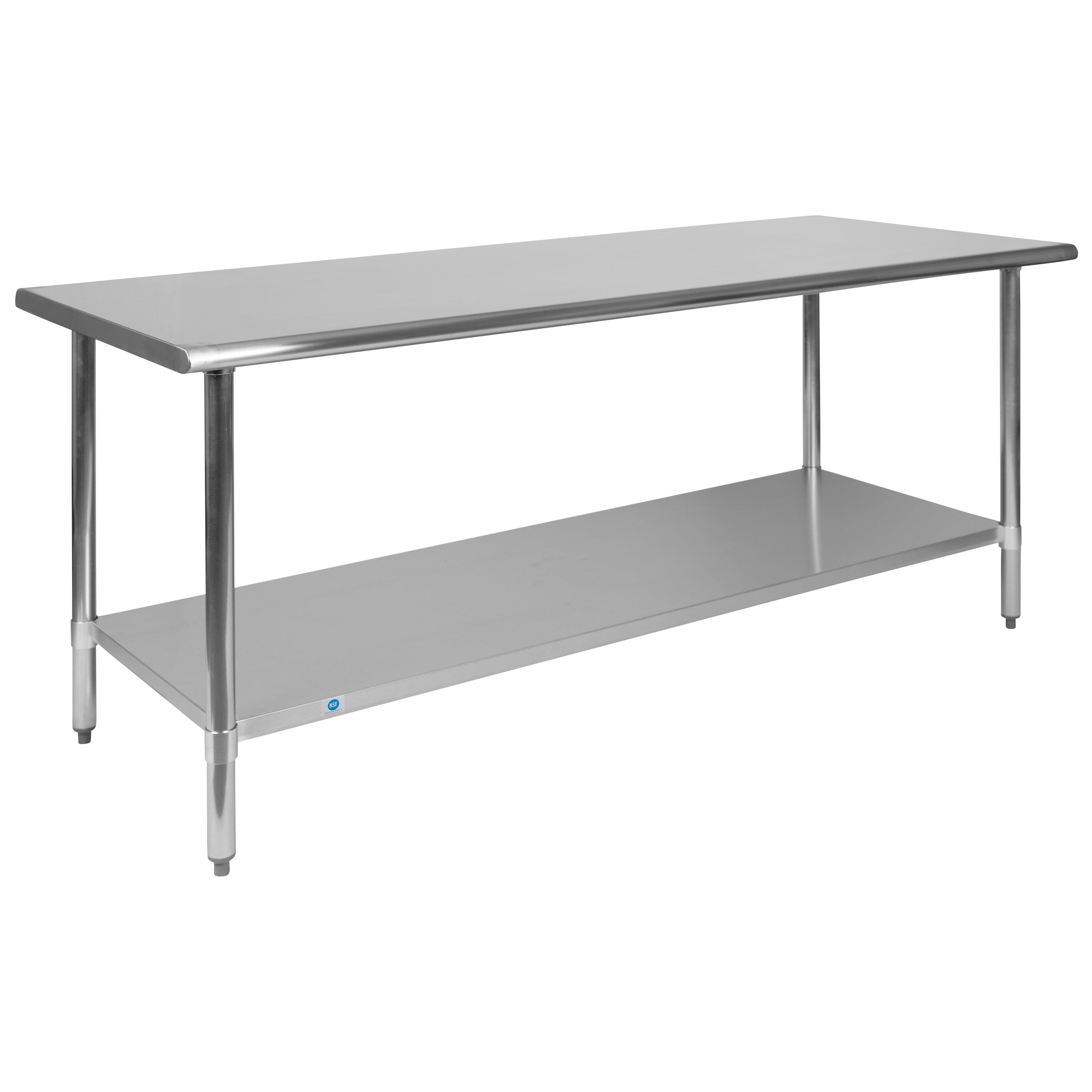 Woodford Stainless Steel 18 Gauge Work Table with Undershelf - NSF Certified