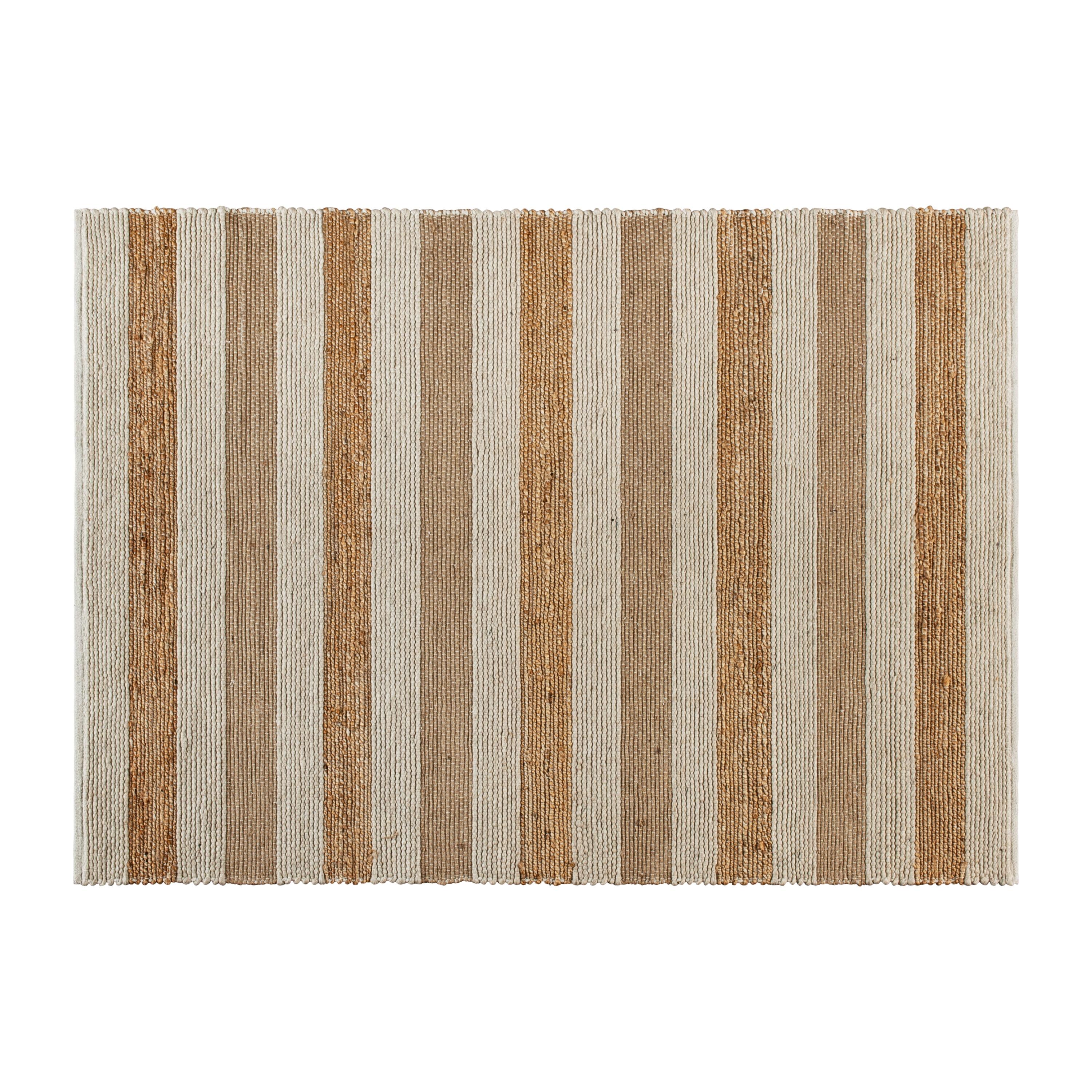 Handwoven Natural Jute Blend 5' x 7' Striped Area Rug