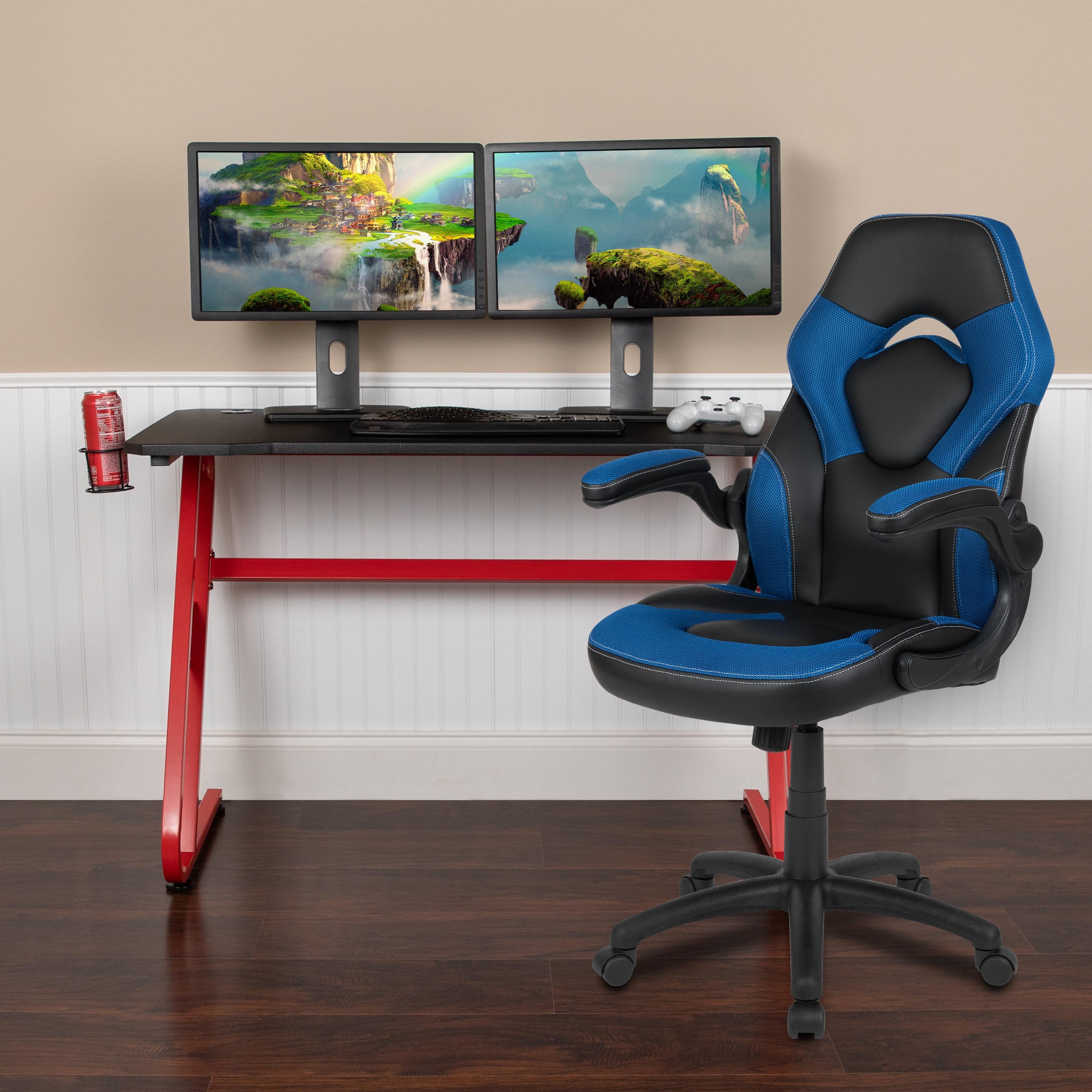 Flash Furniture Gaming Desk and Racing Chair Set with Cup Holder and Headphone Hook