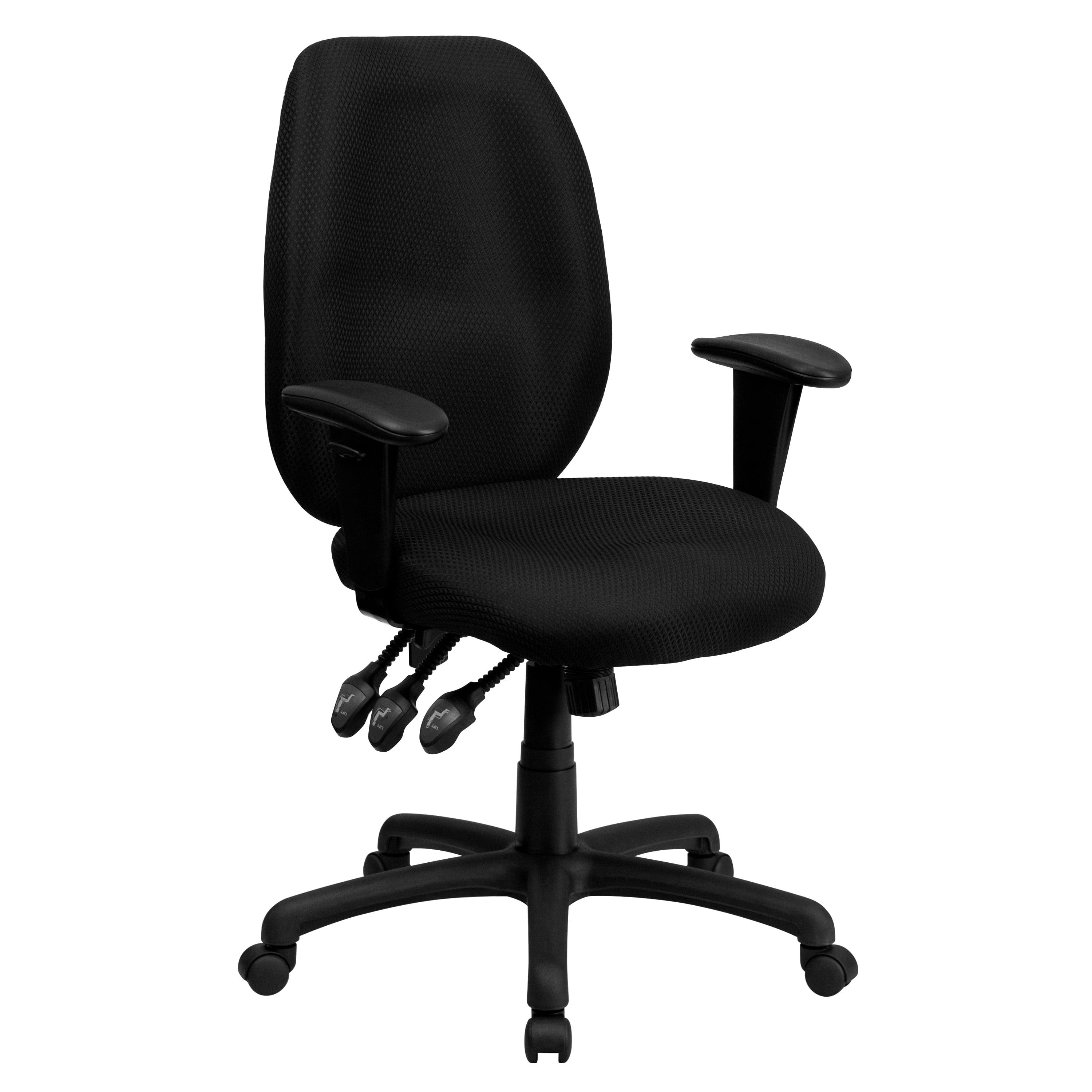 ErgoFlex High Back Executive Swivel Chair with Lumbar Support, Black Nylon