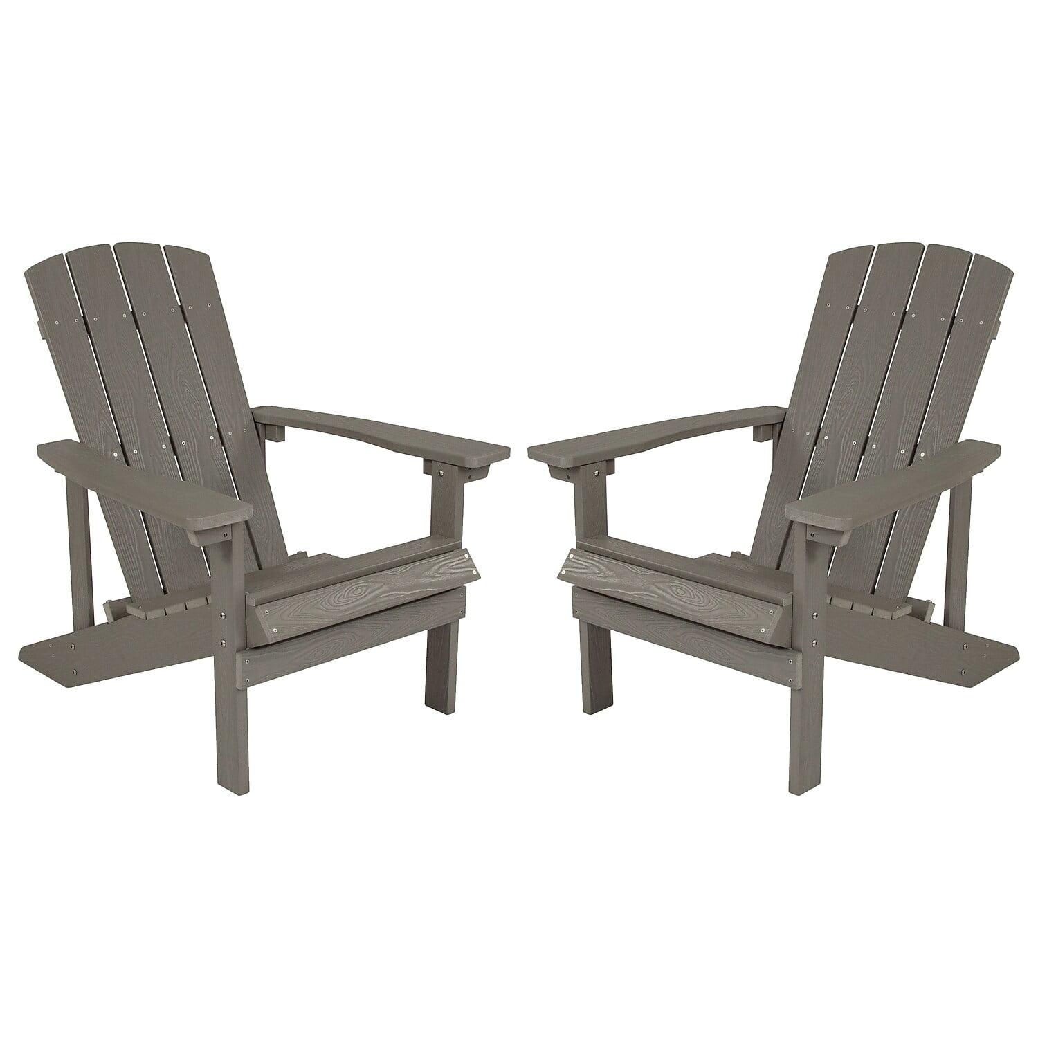 Cottage Comfort Gray High-Back Polystyrene Resin Adirondack Chairs (2-Pack)