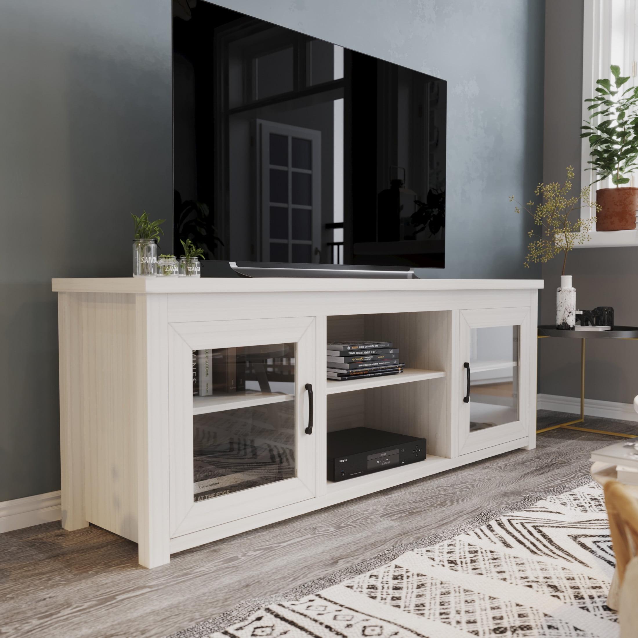 Flash Furniture Hatteras Classic TV Stand for up to 80" TVs with Glass Fronted Doors