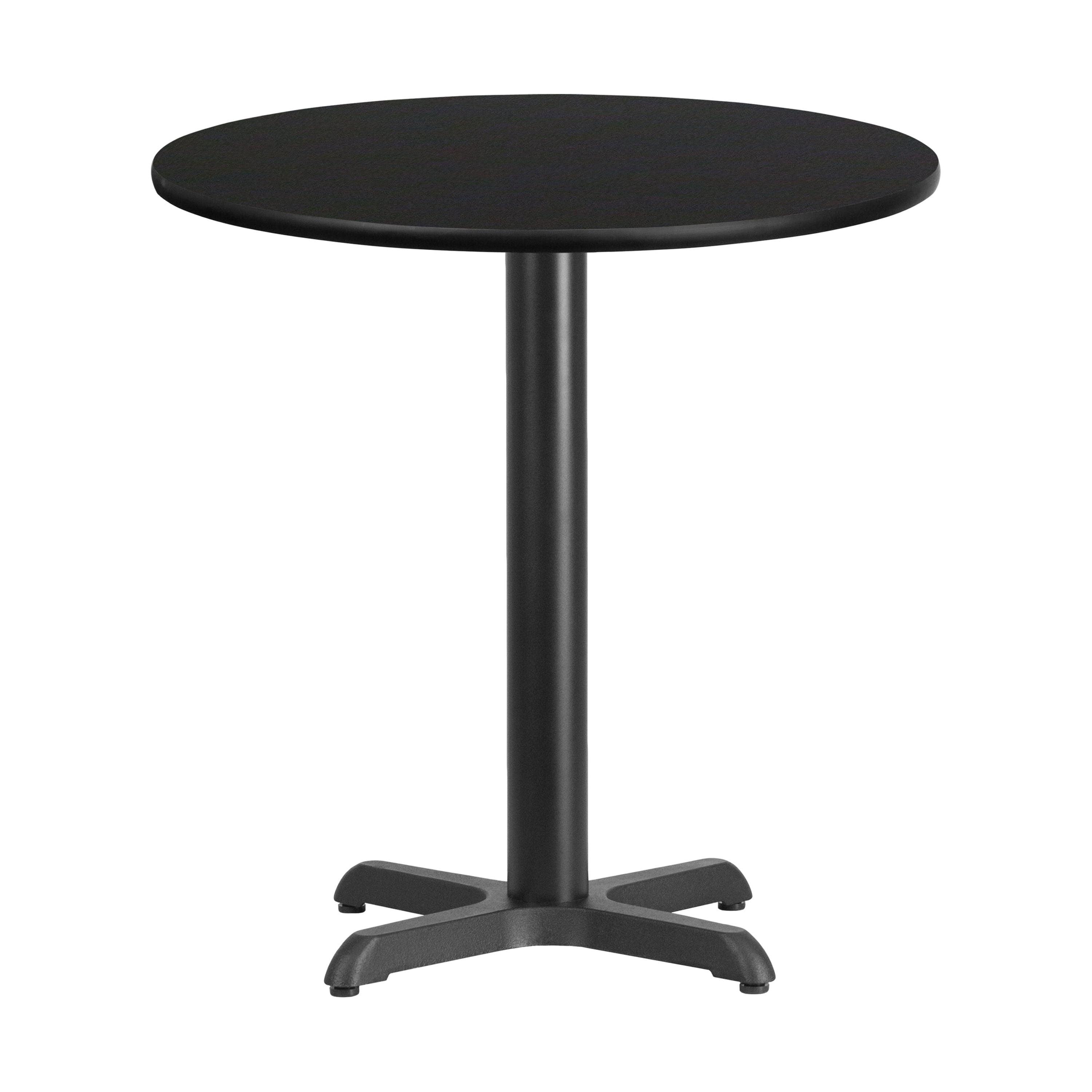 Elegant 24" Round Black Laminate Dining Table with X-Base