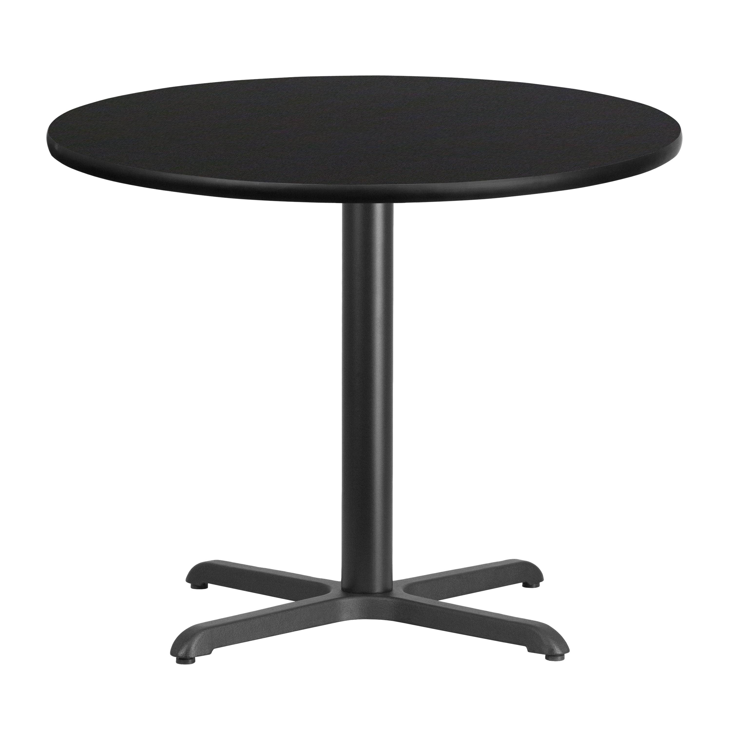 Carrus Round Laminate Dining Table Top with X-Shaped Base