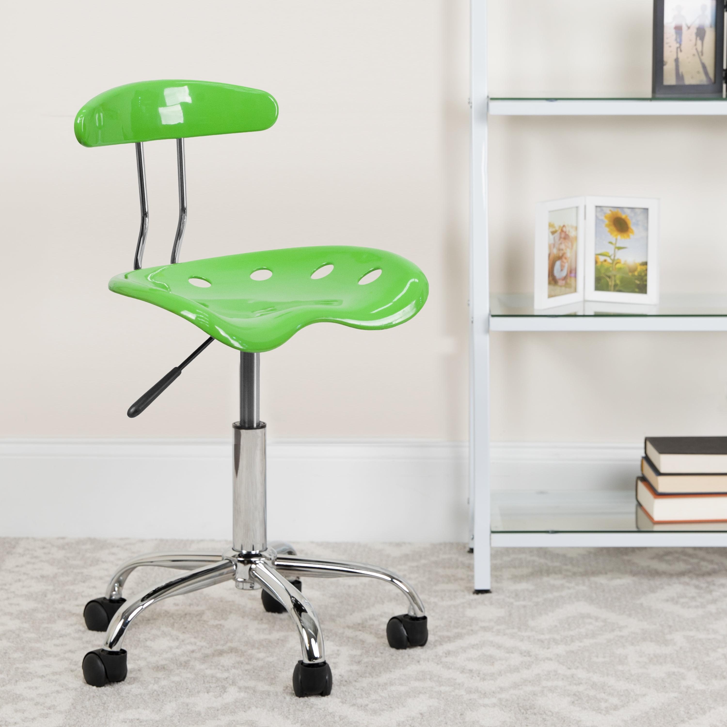 Elliott Vibrant Apple Green Ergonomic Swivel Task Chair with Chrome Base