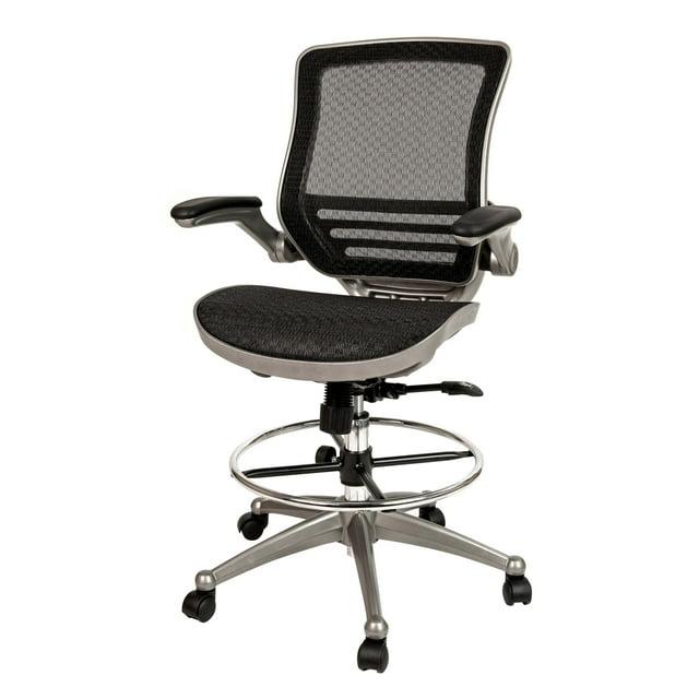 Flash Furniture Mignone Mid-Back Transparent Mesh Office Chair with Flip-Up Arms