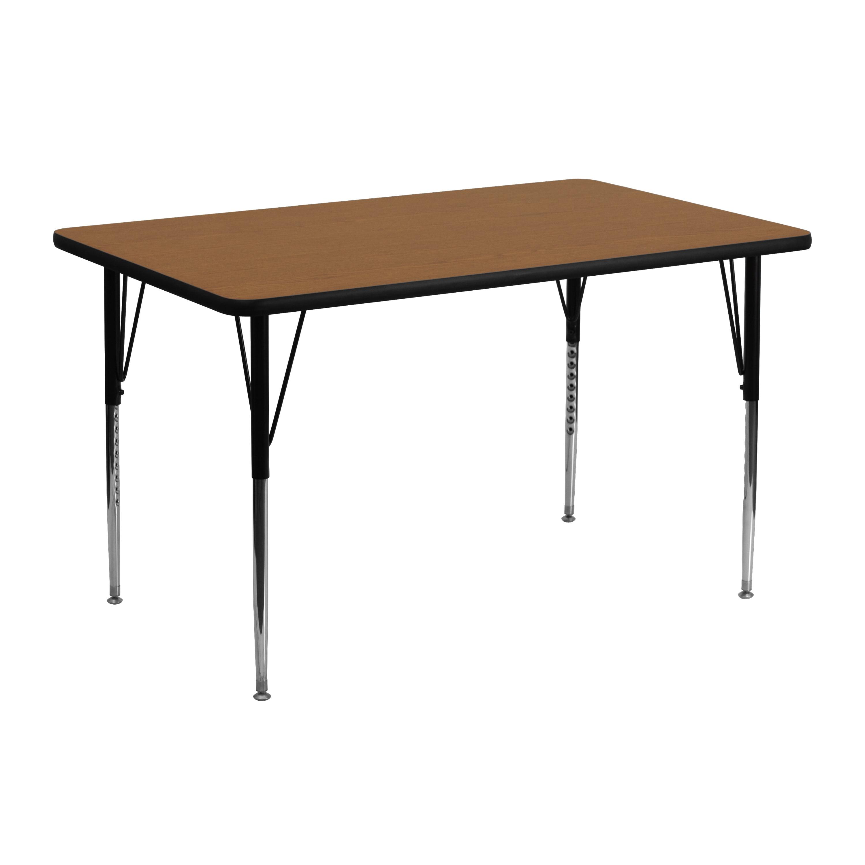 Goddard 24''W x 48''L Rectangular HP Laminate Activity Table - Adjustable Legs