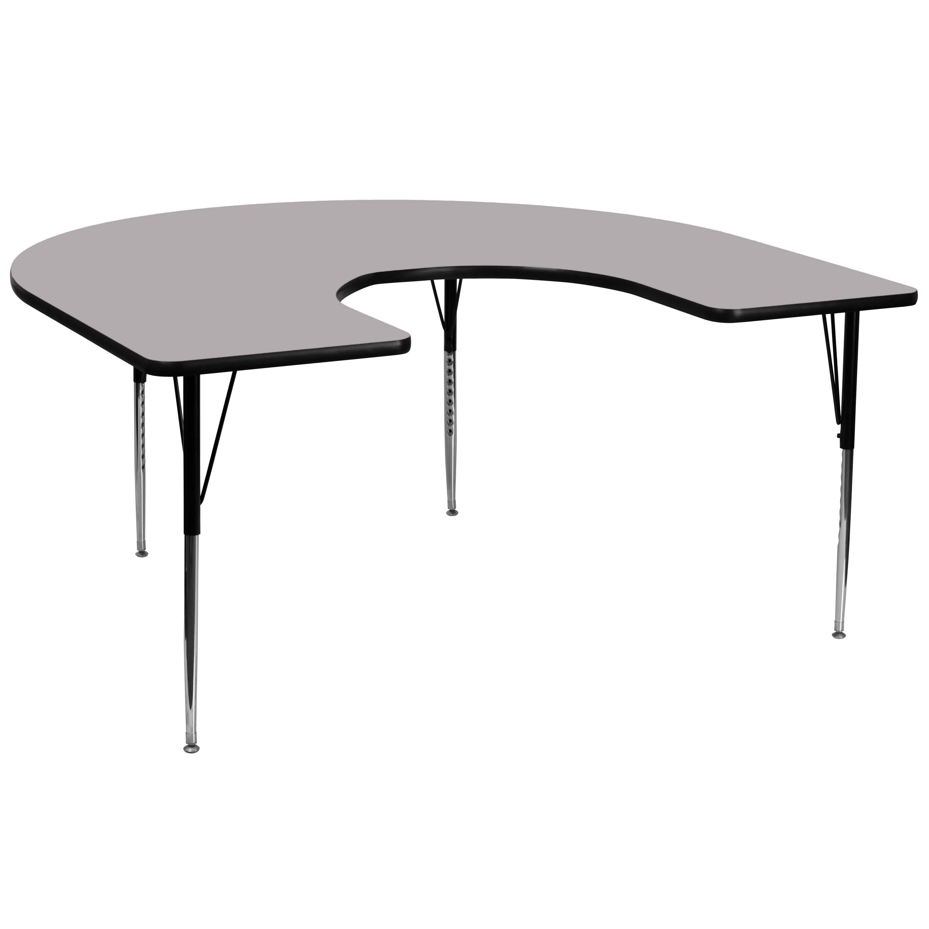 Horseshoe Grey 60''x66'' Thermal Laminate Adjustable Activity Table