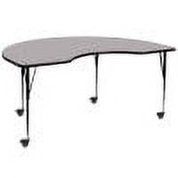 Versatile Gray Kidney-Shaped Laminate Activity Table with Adjustable Legs