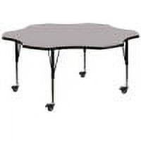 Blossom 60'' Grey Thermal Laminate Kid-Friendly Activity Table with Adjustable Height