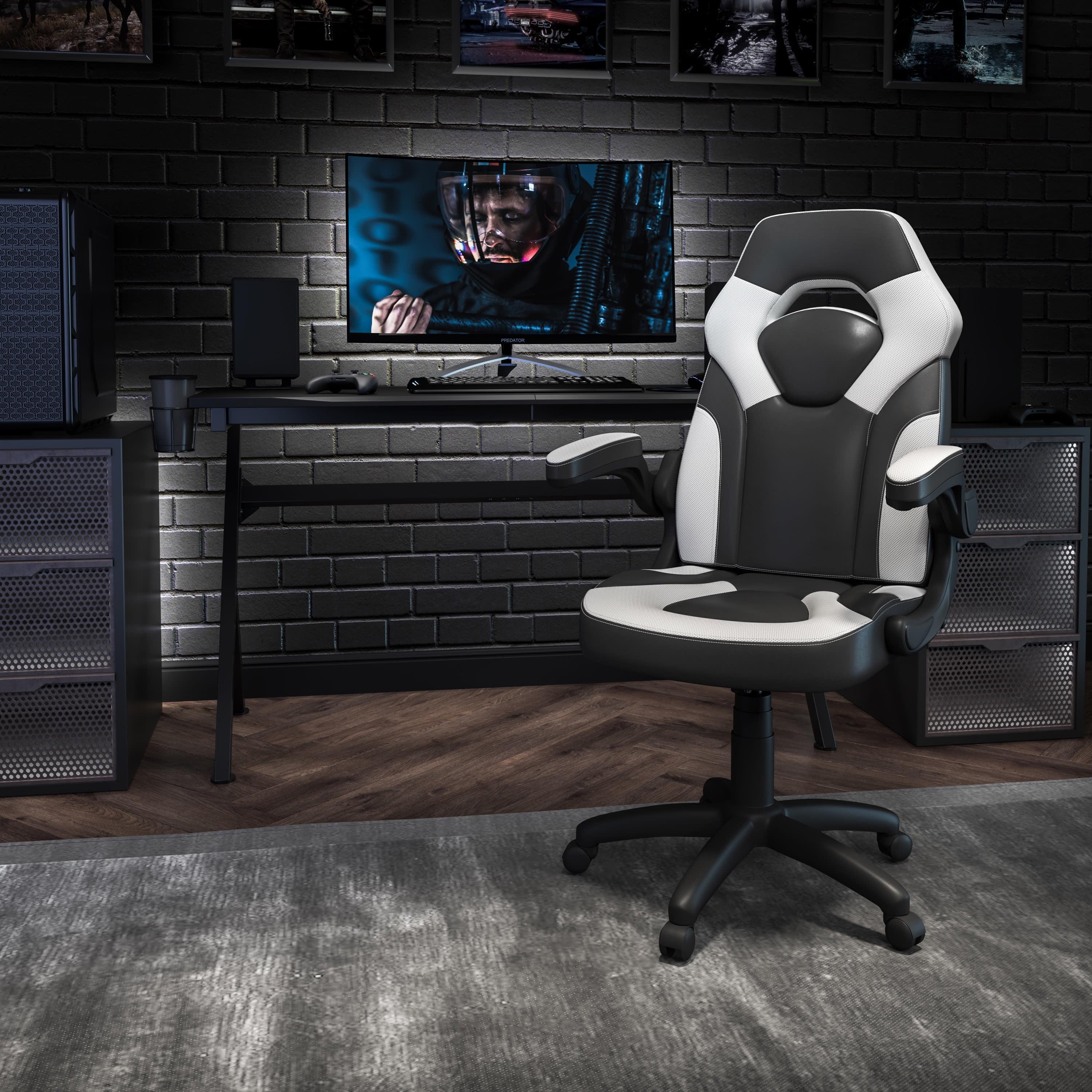 Flash Furniture X10 Gaming Chair Racing Office Ergonomic Computer PC Adjustable Swivel Chair with Flip-up Arms