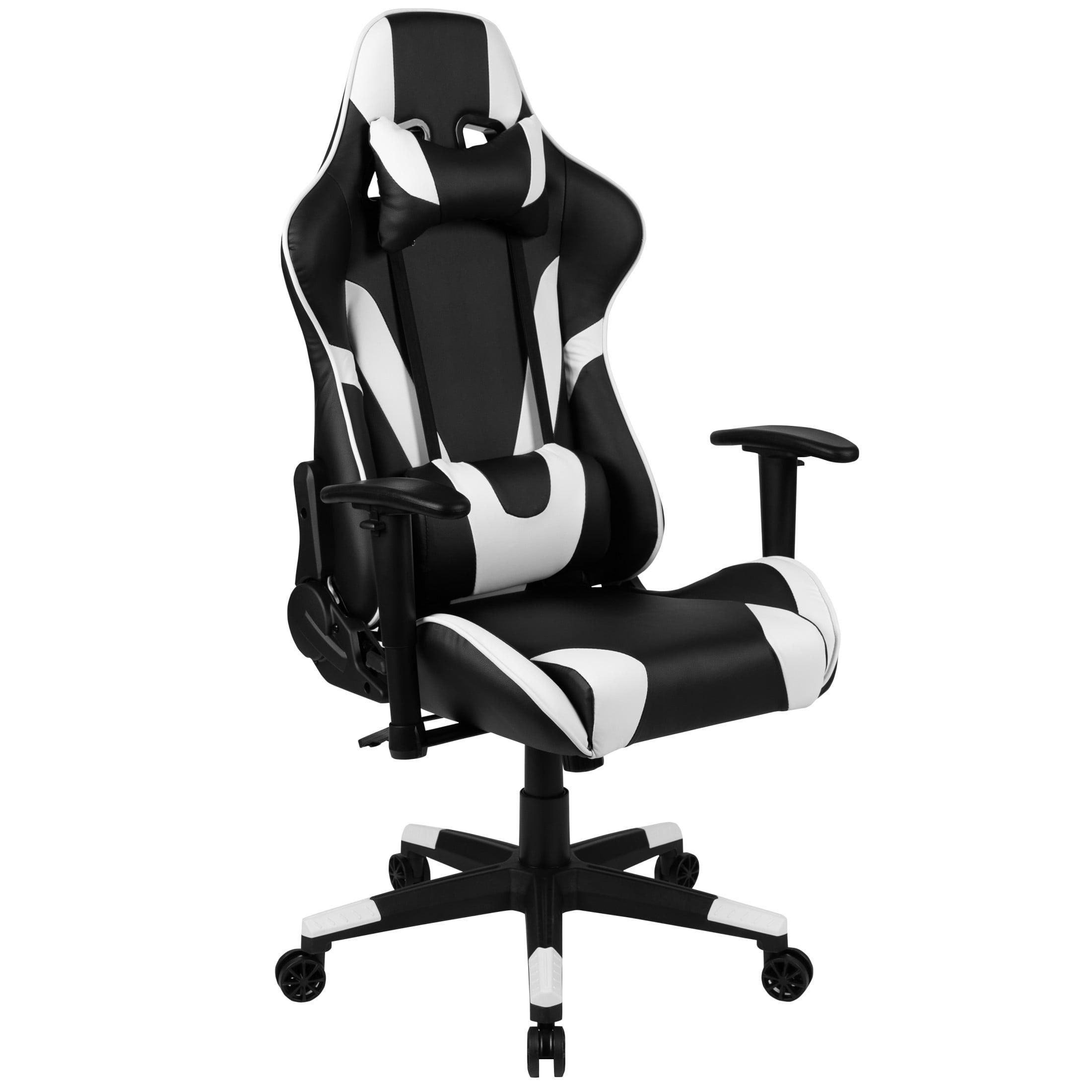 Flash Furniture X20 Gaming Chair Racing Office Ergonomic Computer PC Adjustable Swivel Chair with Fully Reclining Back in Black LeatherSoft