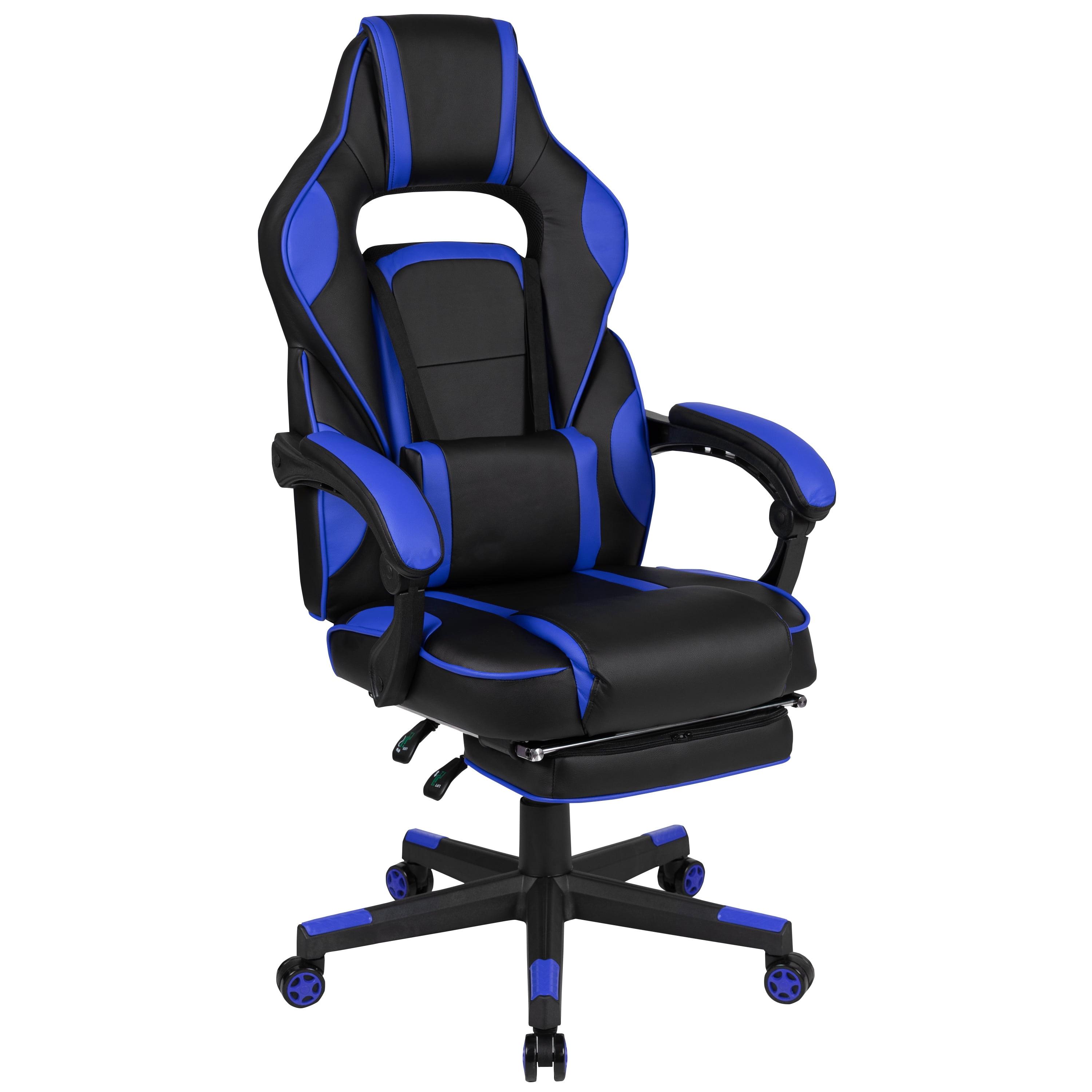 Flash Furniture X40 Gaming Chair Racing Ergonomic Computer Chair with Fully Reclining Back/Arms, Slide-Out Footrest, Massaging Lumbar