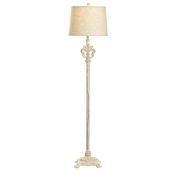 Chandler 62.5" White Polyresin Floor Lamp with Linen Shade
