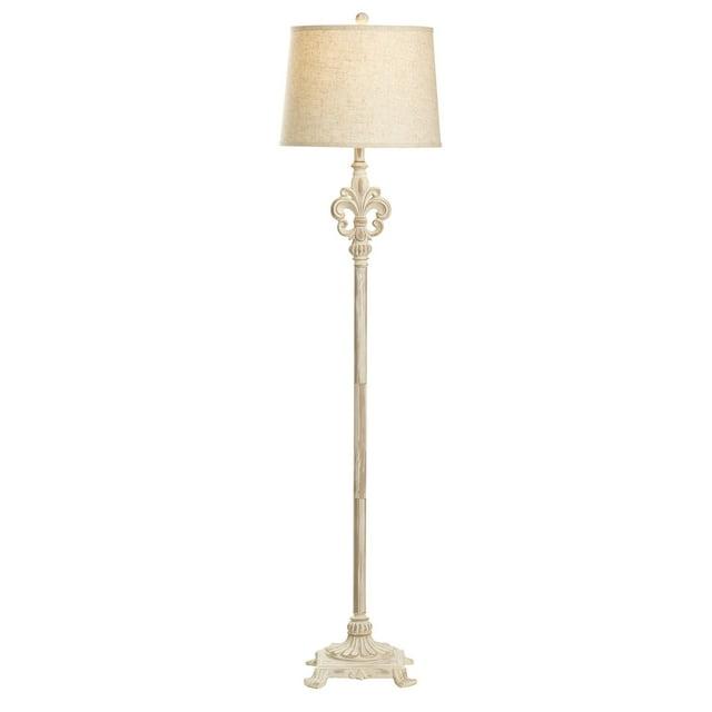 Chandler 62.5" White Polyresin Floor Lamp with Linen Shade